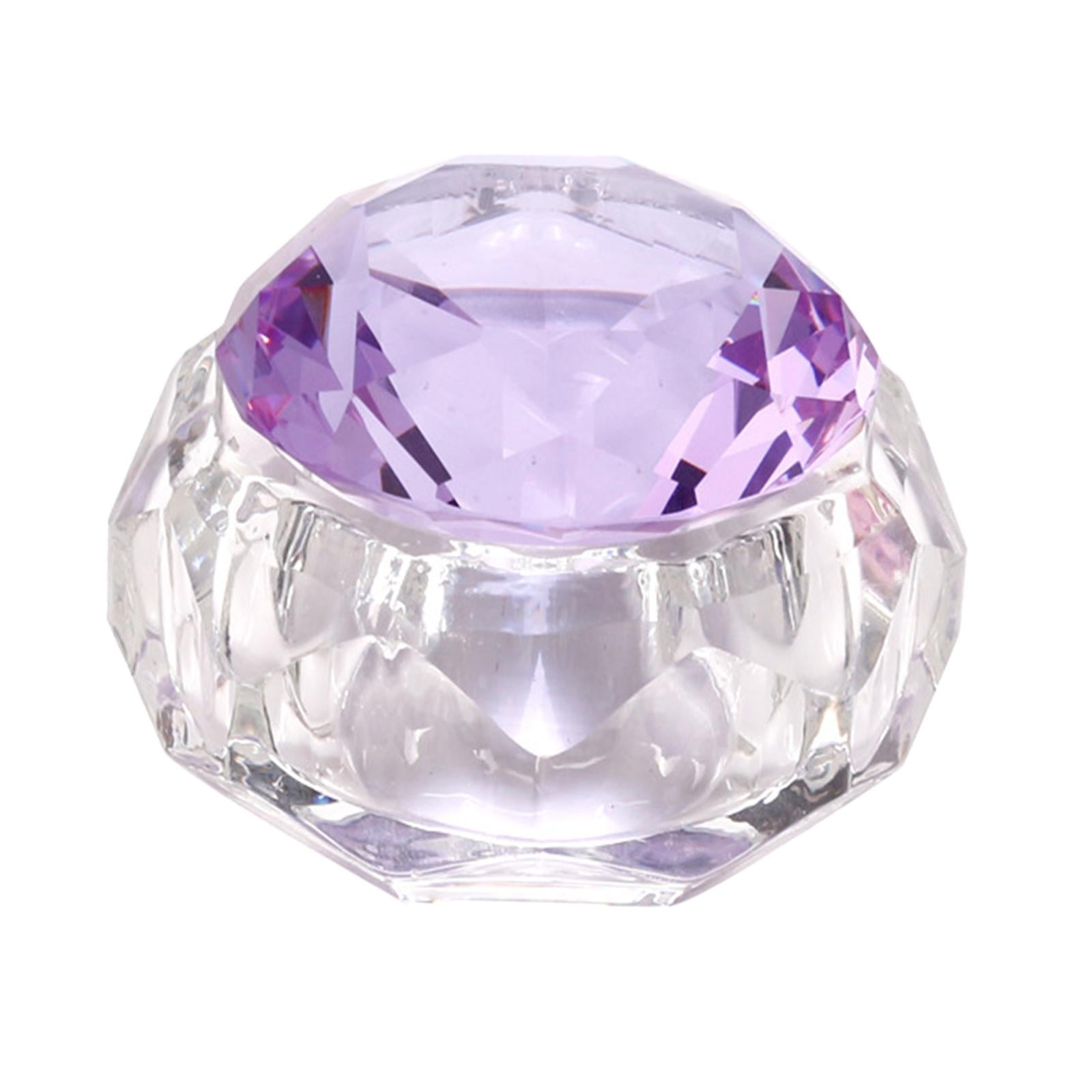 Nail Art Dappen Dish Bowl Crystal Glassware with Lid for Nailart  purple