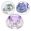 Nail Art Dappen Dish Bowl Crystal Glassware with Lid for Nailart  purple