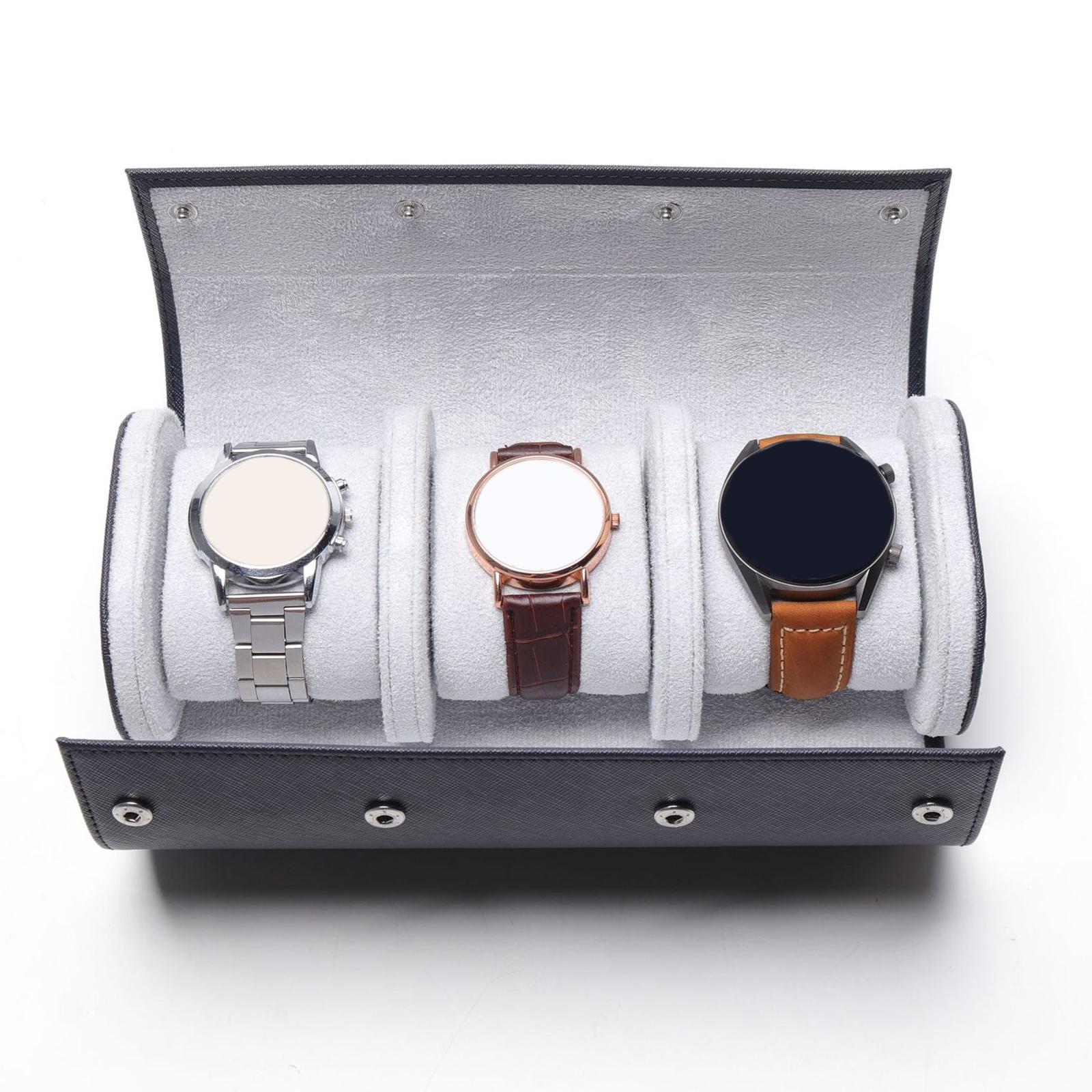 3 Slot Retro Watch Roll Travel Case Gifts for Business Weekend Trip Birthday