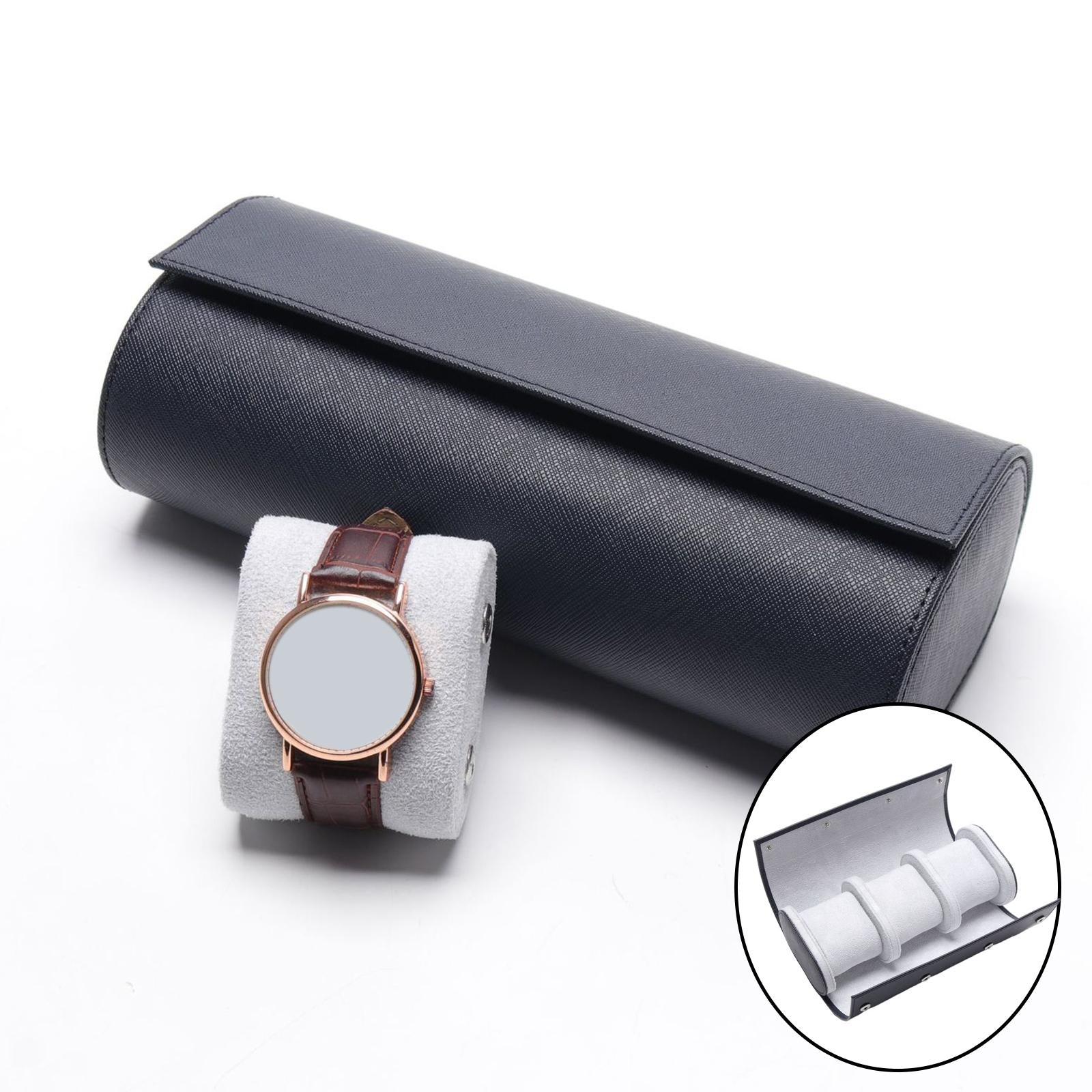 3 Slot Retro Watch Roll Travel Case Gifts for Business Weekend Trip Birthday