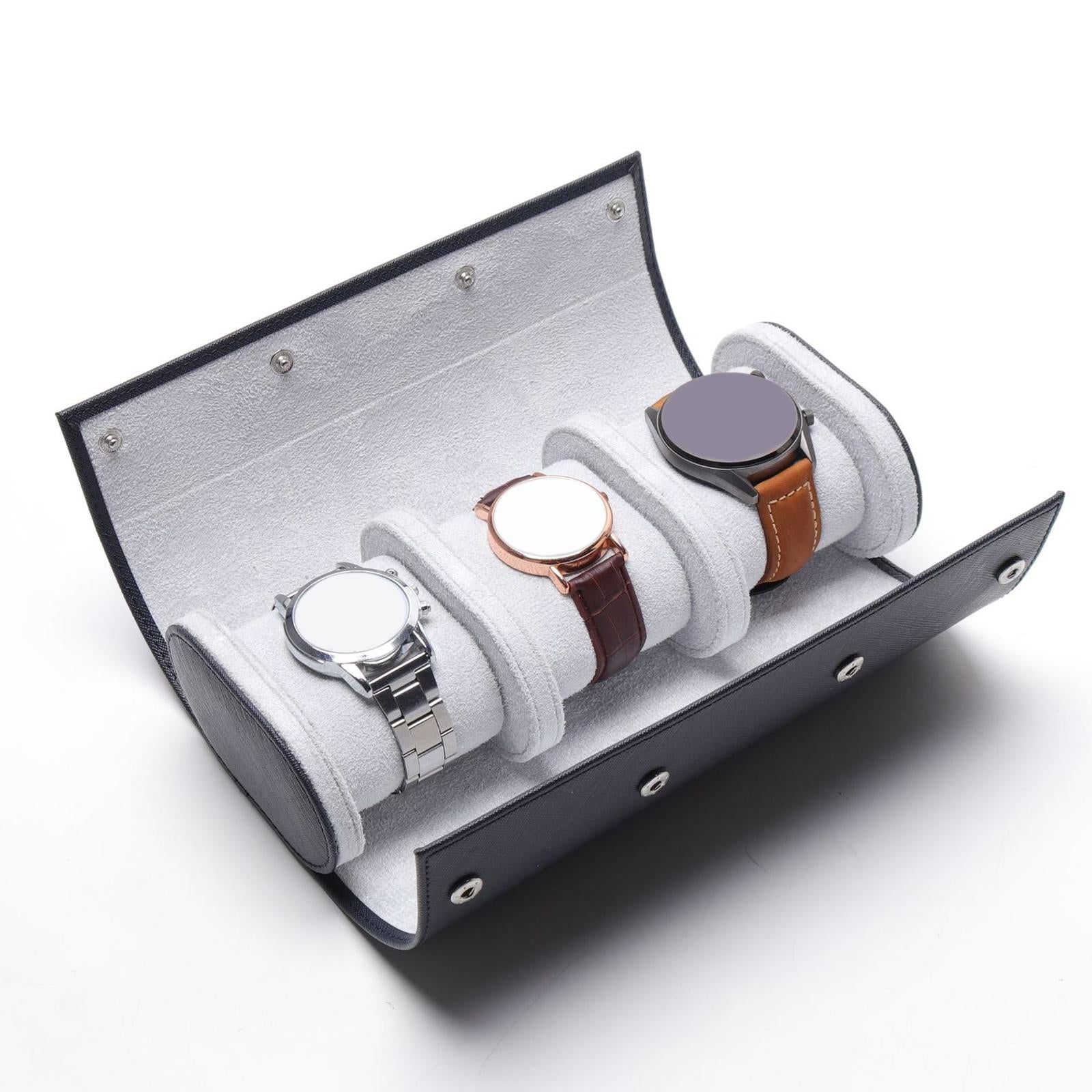 3 Slot Retro Watch Roll Travel Case Gifts for Business Weekend Trip Birthday