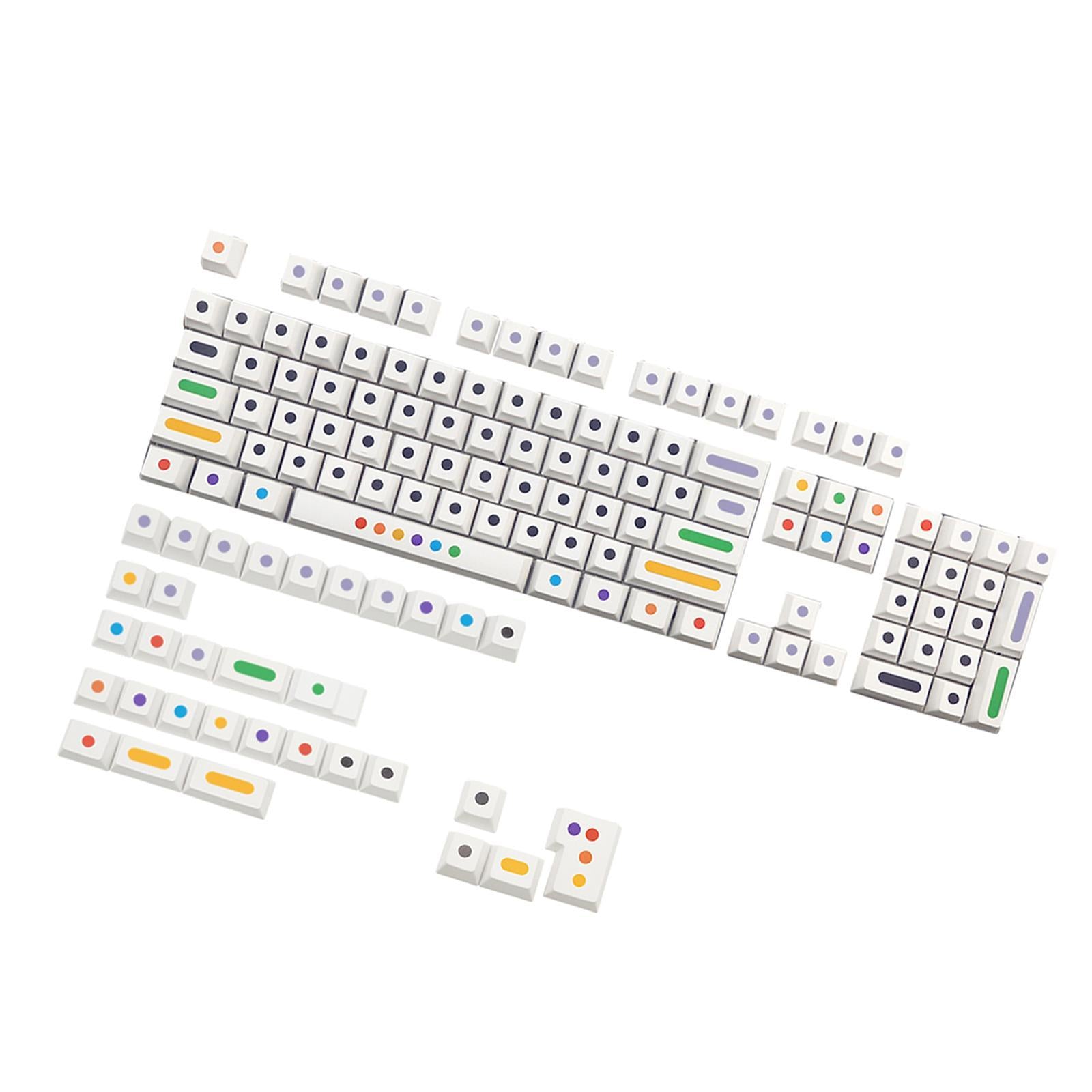 136 Key Mechanical Switch Keyboard Keycaps PBT Keycaps Dustproof  White