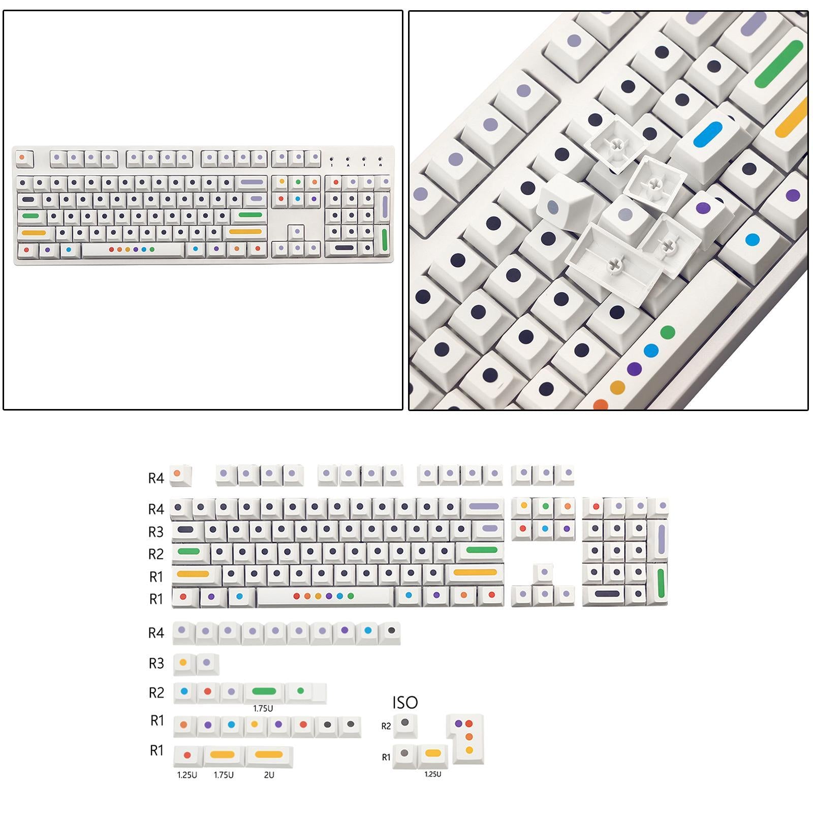 136 Key Mechanical Switch Keyboard Keycaps PBT Keycaps Dustproof  White