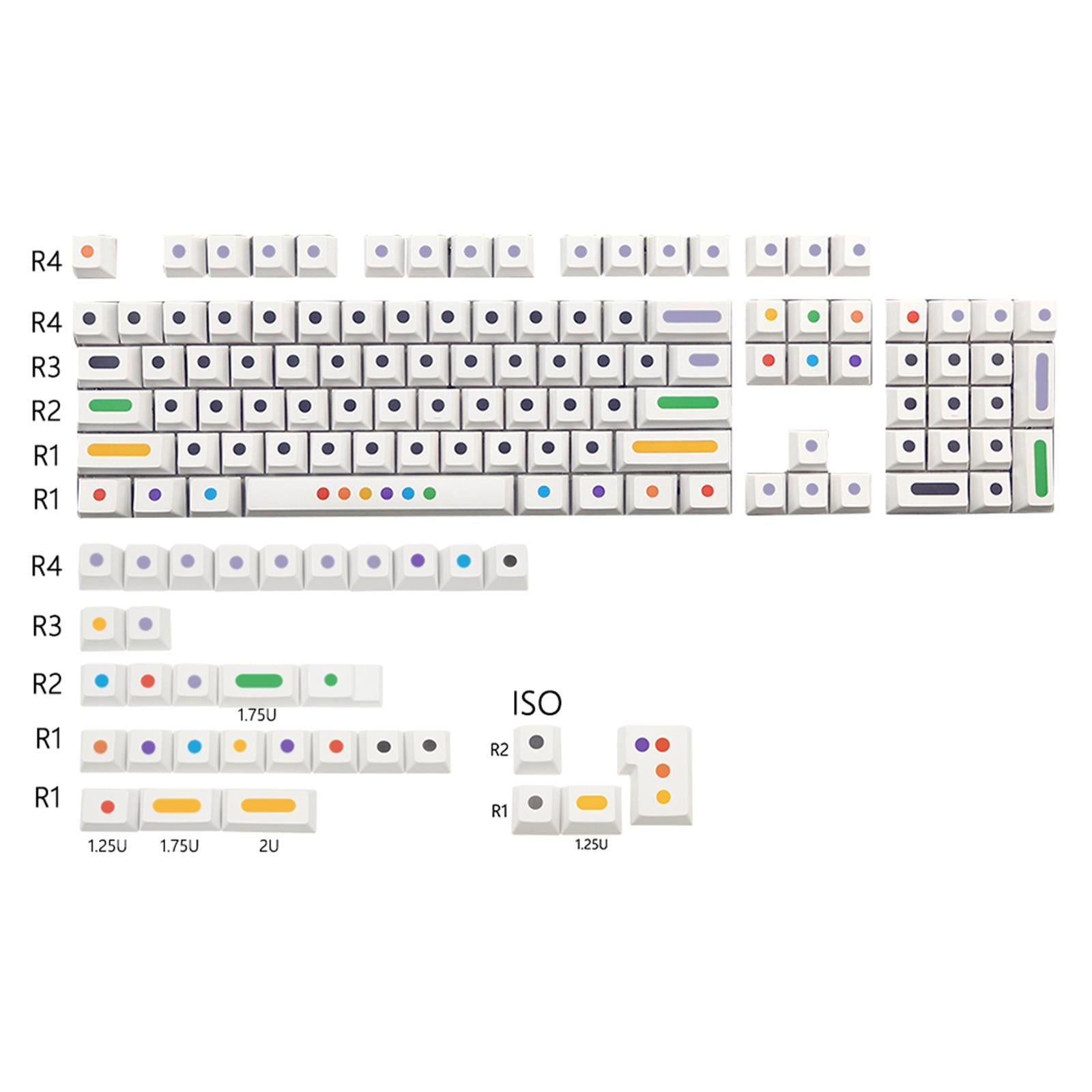 136 Key Mechanical Switch Keyboard Keycaps PBT Keycaps Dustproof  White