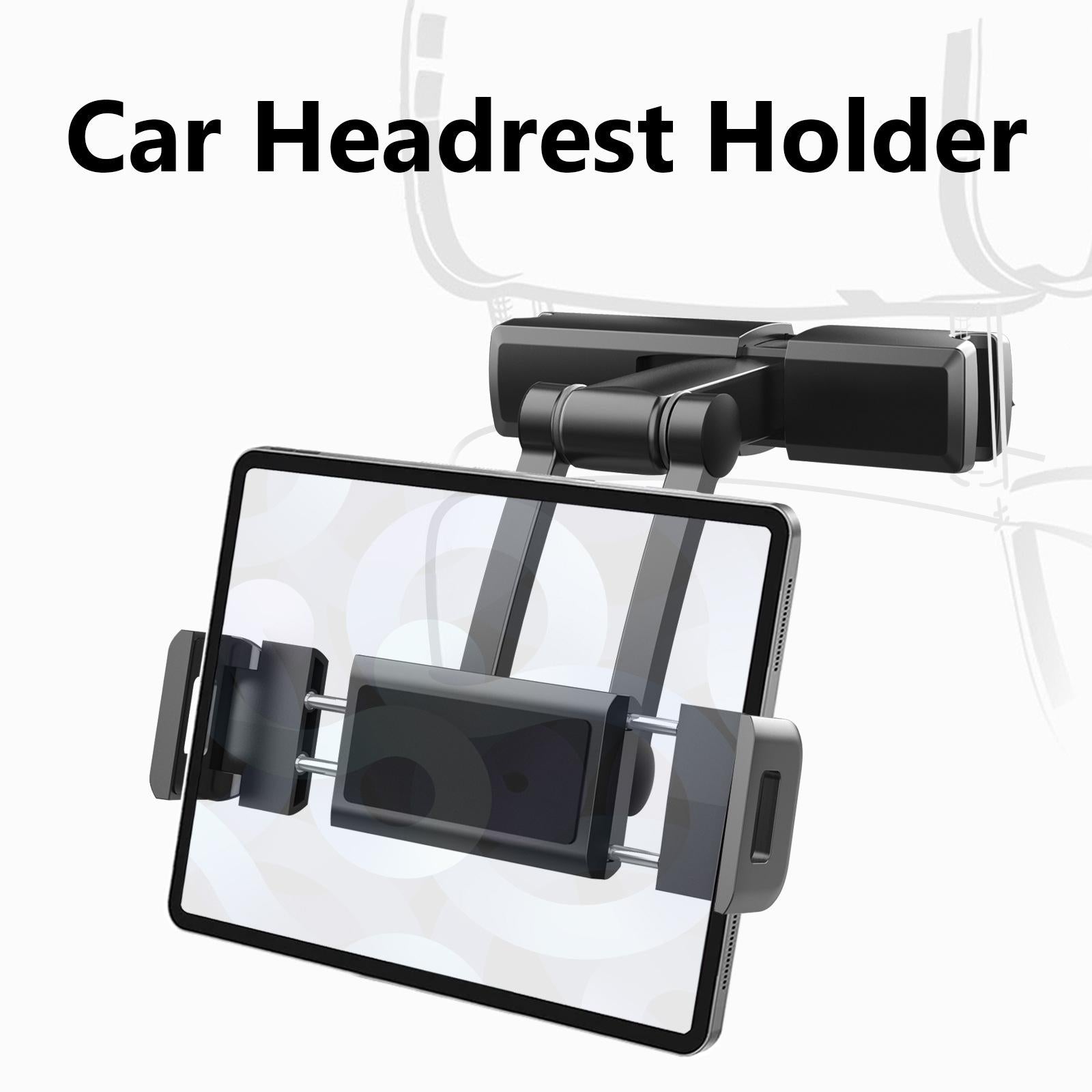 Universal Car Headrest Seat Holder Mount for 4.7-12.3" Phone Tablets Black