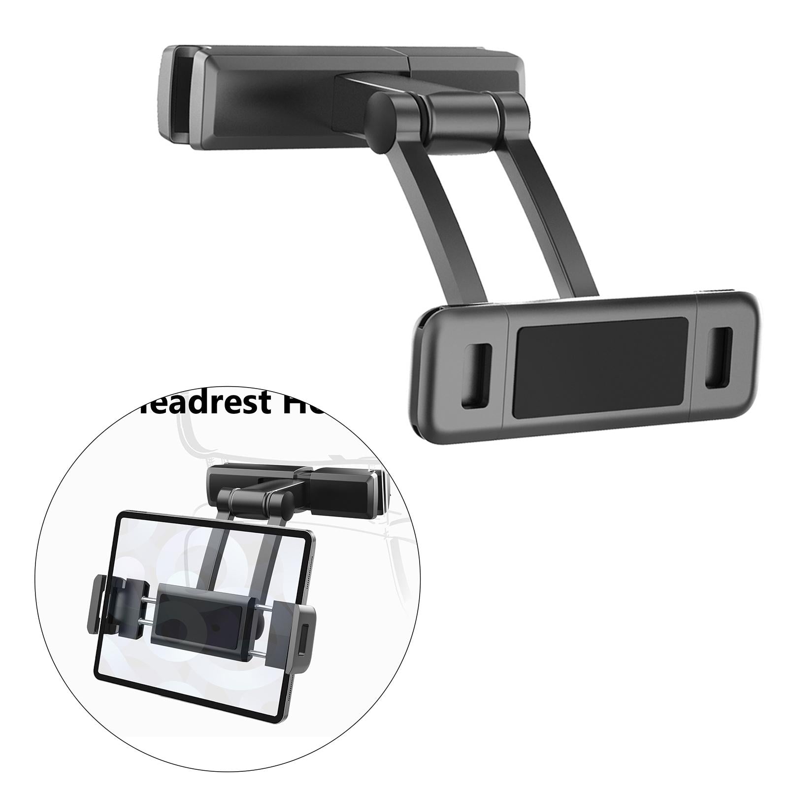 Universal Car Headrest Seat Holder Mount for 4.7-12.3" Phone Tablets Black