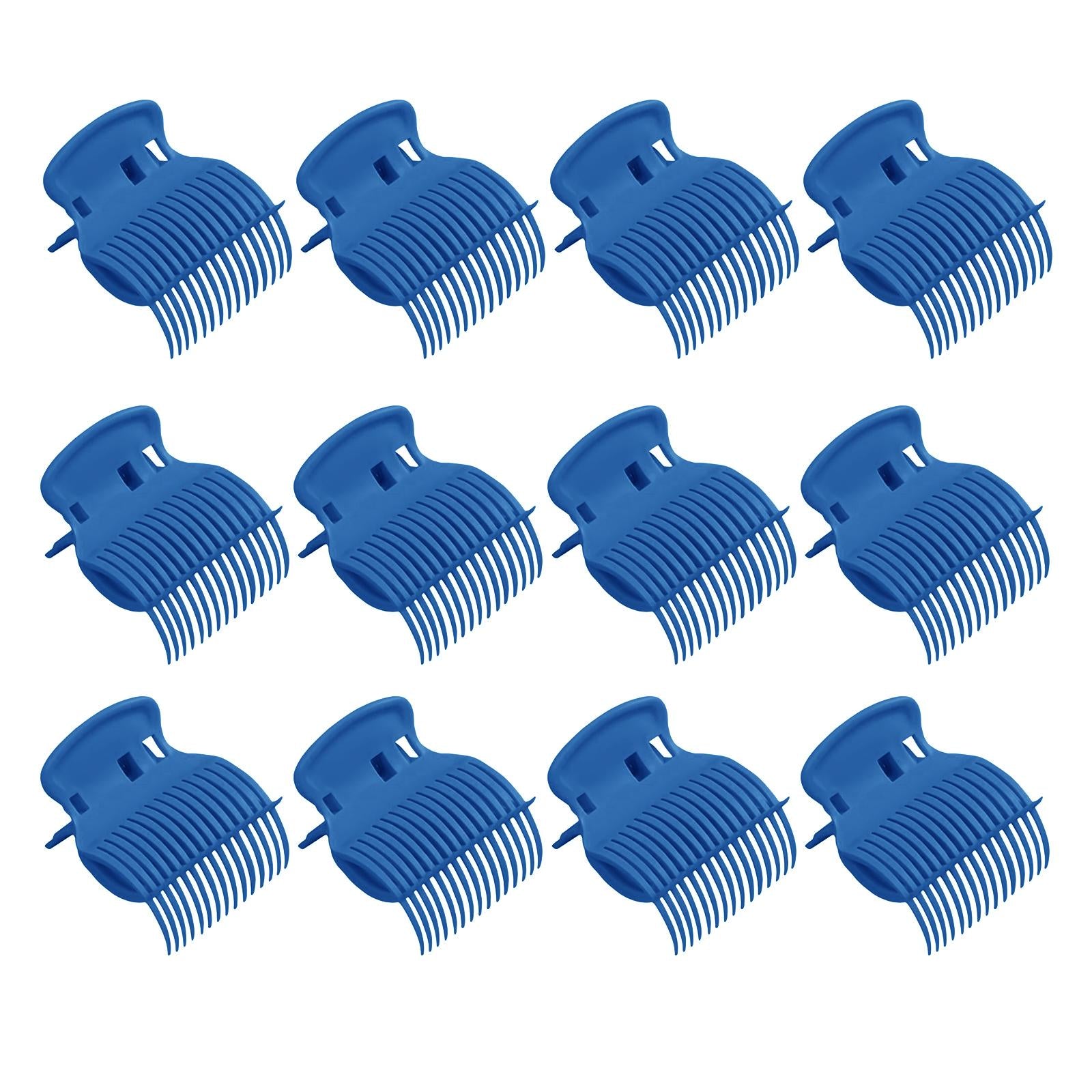 12Pcs Hot Roller Clips Beauty Tools for Women Girls Short Long Hair Blue