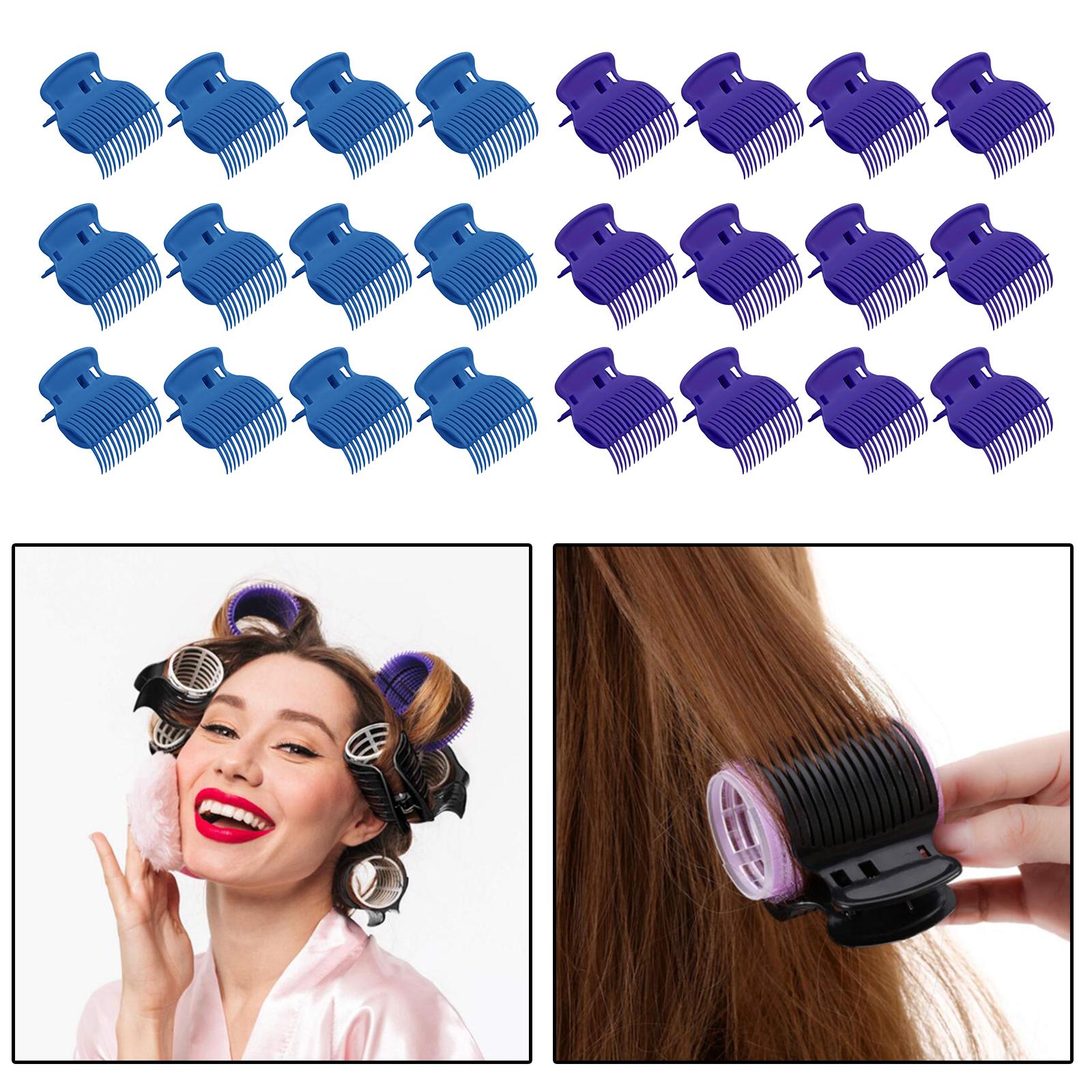 12Pcs Hot Roller Clips Beauty Tools for Women Girls Short Long Hair Purple