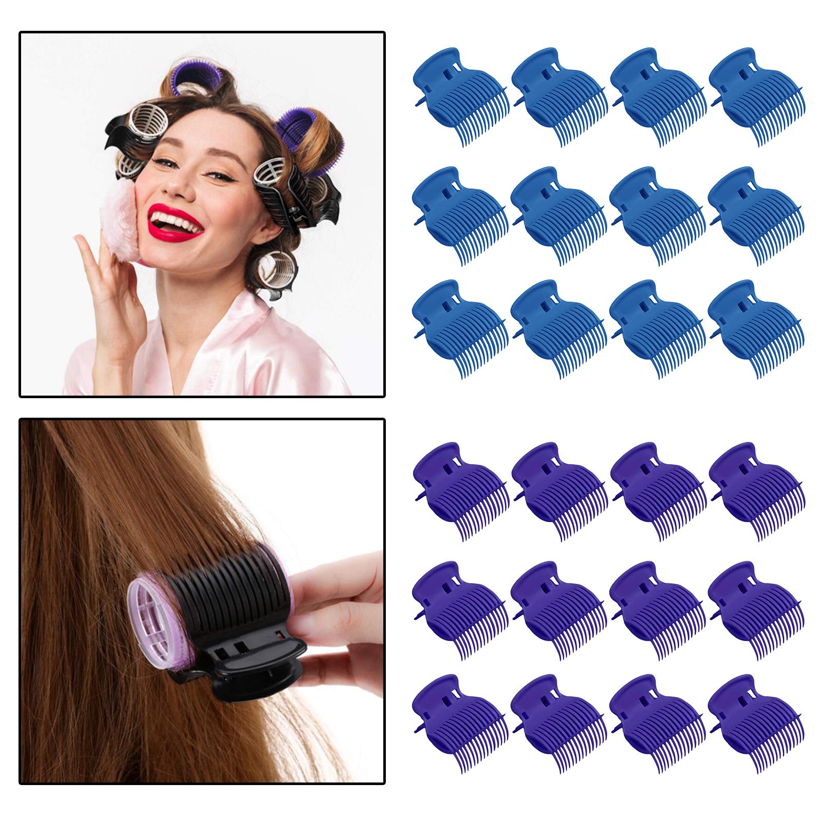 12Pcs Hot Roller Clips Beauty Tools for Women Girls Short Long Hair Purple