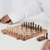 15 Inches Wooden Chess & Checkers Family Travel Board Game for Kids Adults