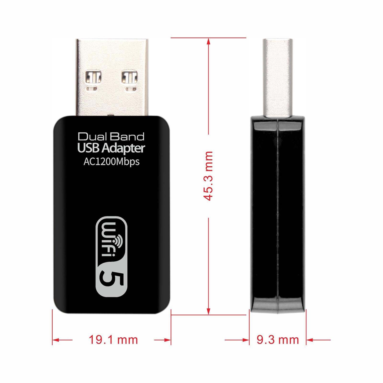 Portable USB WiFi Dongle Dual Band Dongle 1200 Mbps Home Network Card