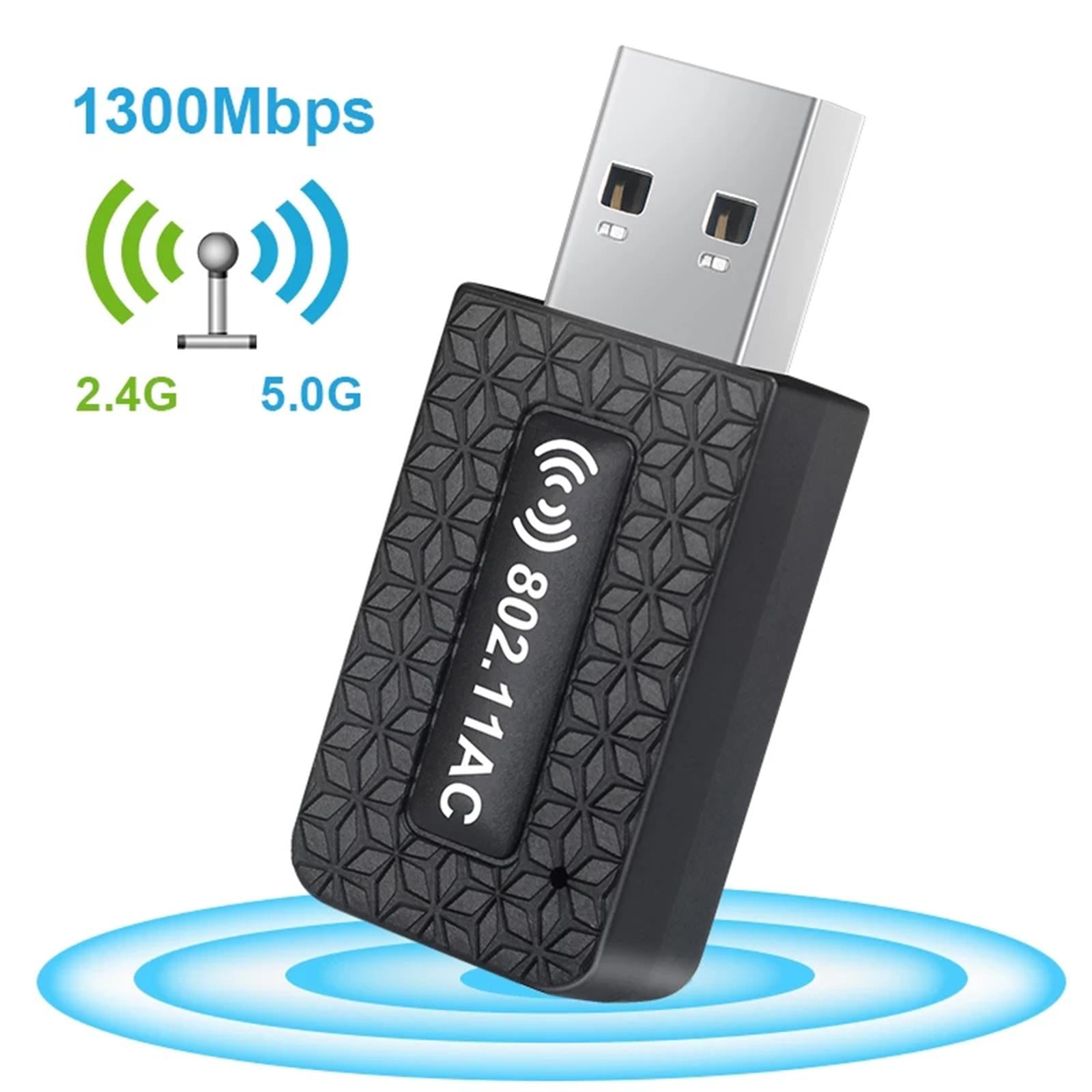 Portable USB WiFi Dongle Dual Band Dongle 1300 Mbps Home Network Card