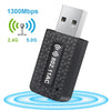 Portable USB WiFi Dongle Dual Band Dongle 1300 Mbps Home Network Card