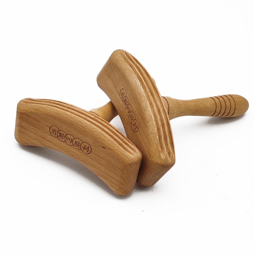 Wood Guasha Stick Scraping Rod Manual Massage for Back Head Neck Pain Relief