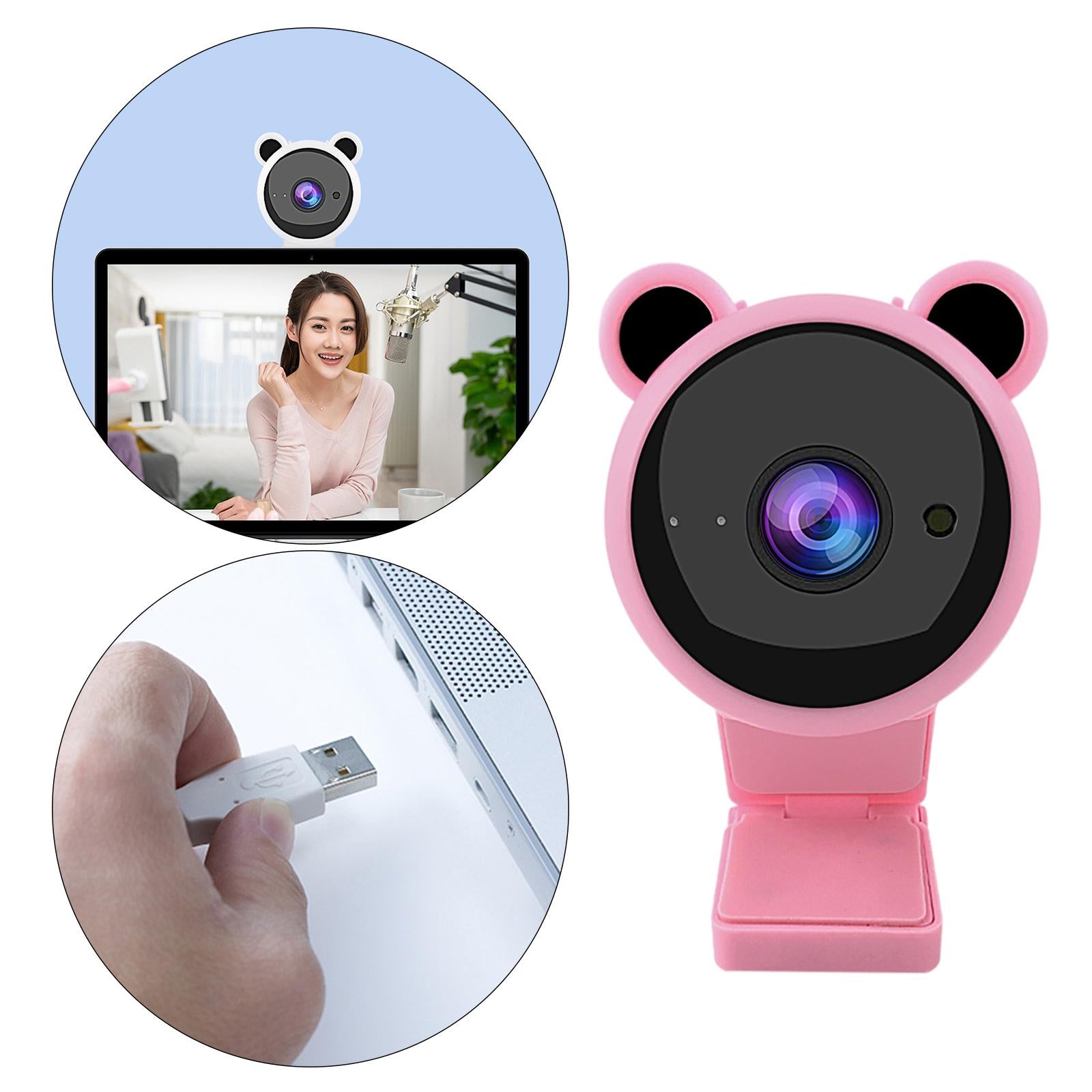 HD Webcam with Mic USB Web Camera 30FPS for Video Live Streaming PC Cam Pink