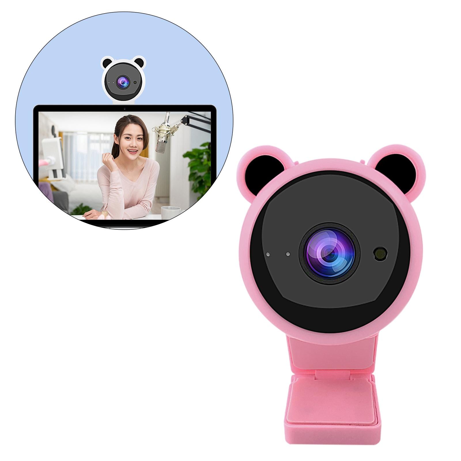 HD Webcam with Mic USB Web Camera 30FPS for Video Live Streaming PC Cam Pink