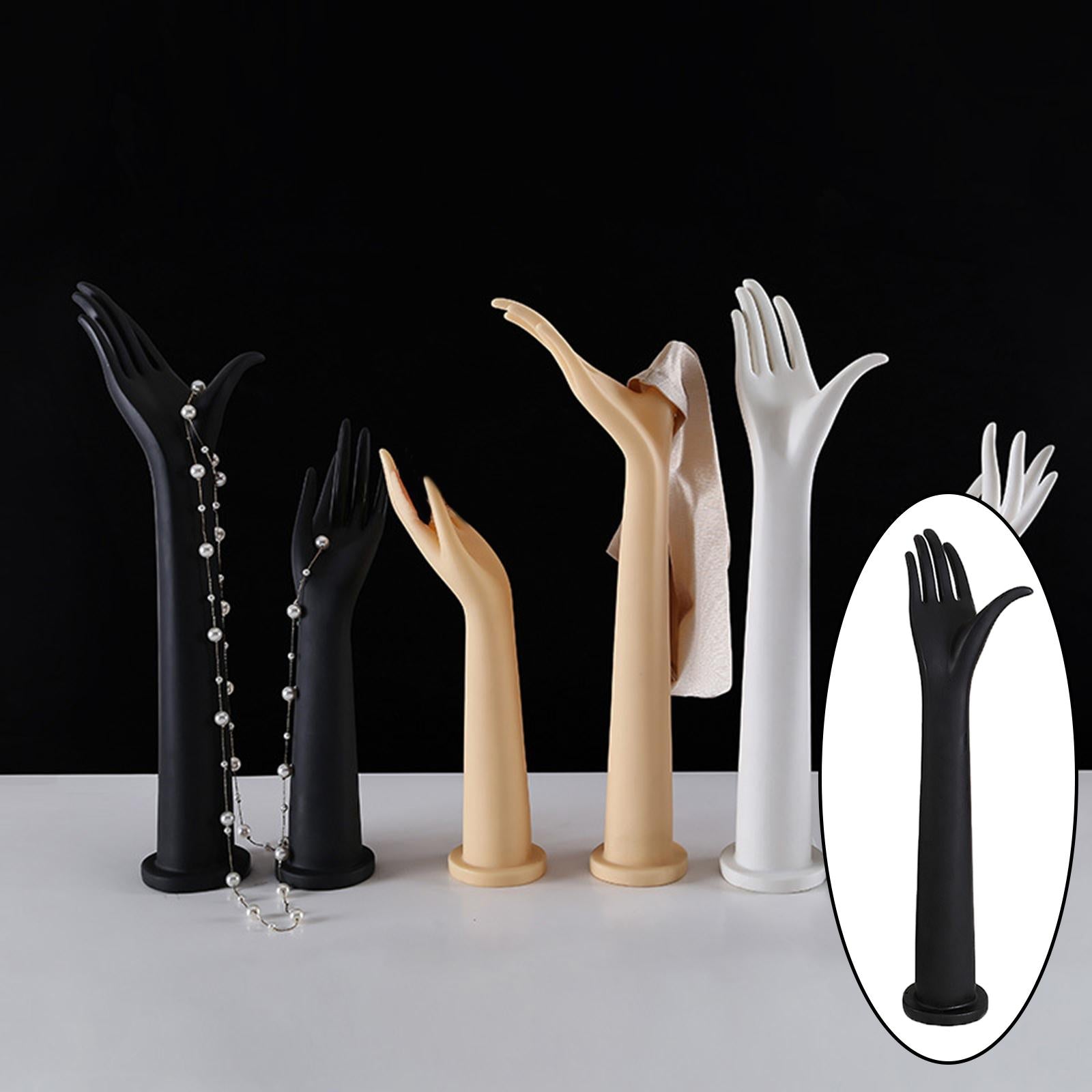 Woman Mannequin Hand Model for Jewelry Watch Glove Holder Black Long