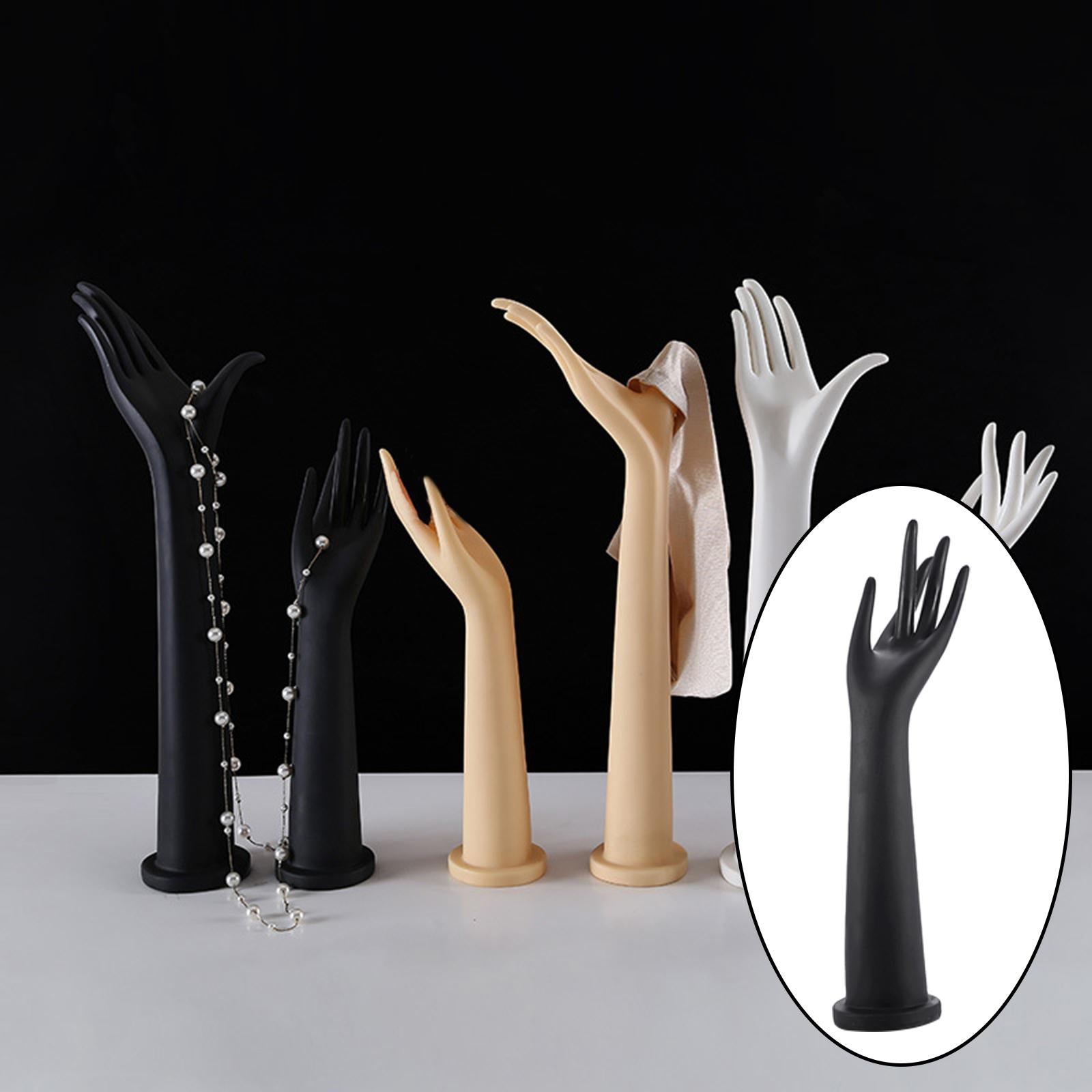 Woman Mannequin Hand Model for Jewelry Watch Glove Holder Black Short