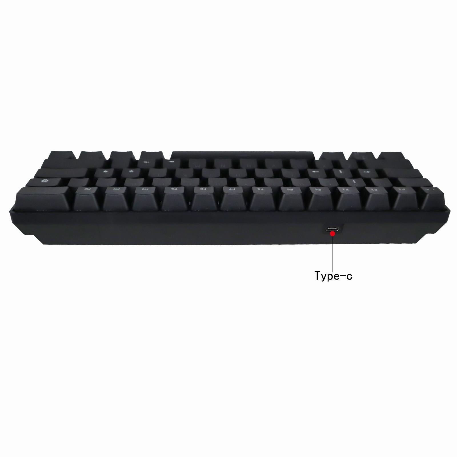 Mechanical Gaming Keyboard 61 Keys Dual-mode Backlit for PC  Black