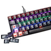 Mechanical Gaming Keyboard 61 Keys Dual-mode Backlit for PC  Black Red shaft