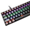 Mechanical Gaming Keyboard 61 Keys Dual-mode Backlit for PC  Black Red shaft