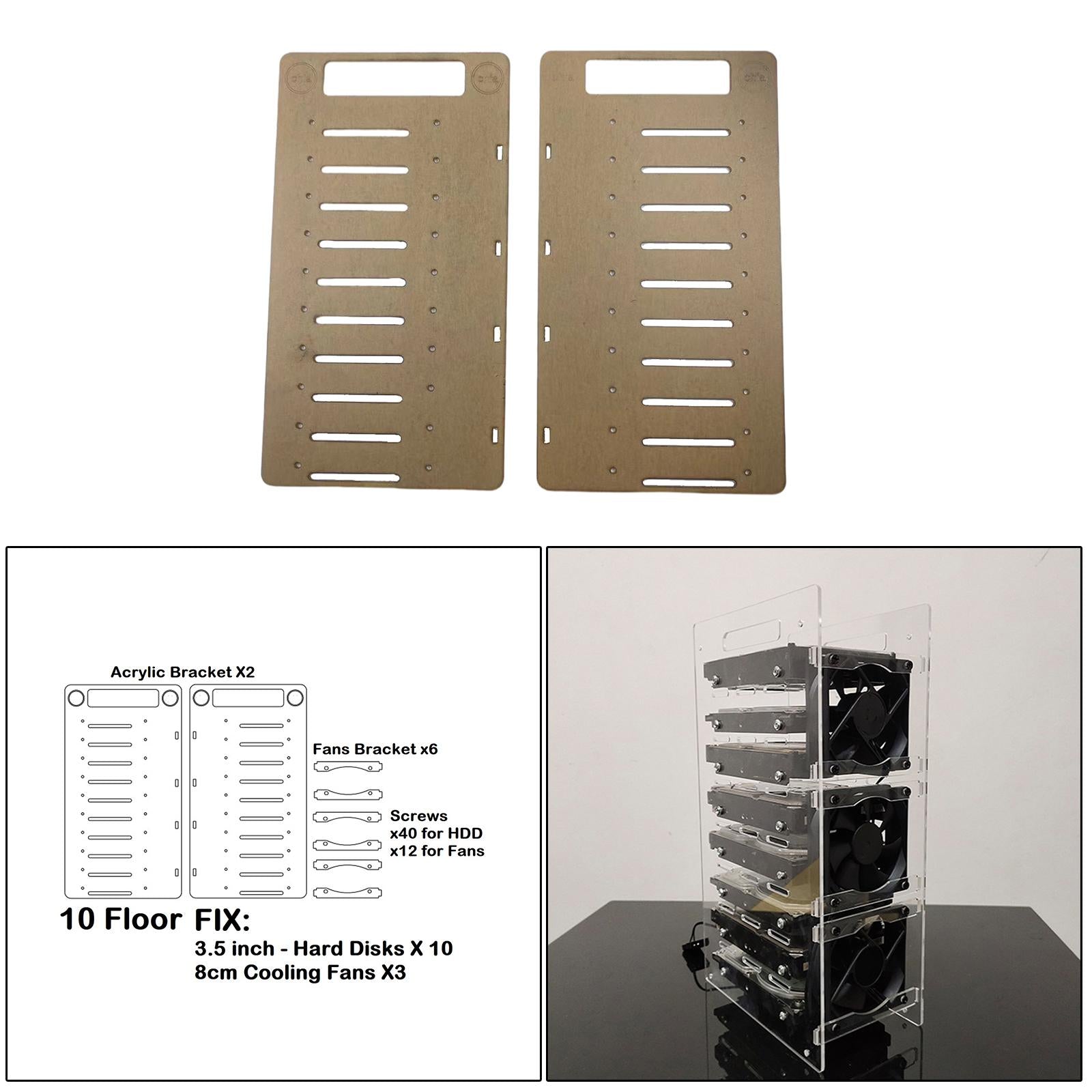 DIY 3.5inch Acrylic Hard Drive Bracket Accessories for HDD Solid  10 Floor