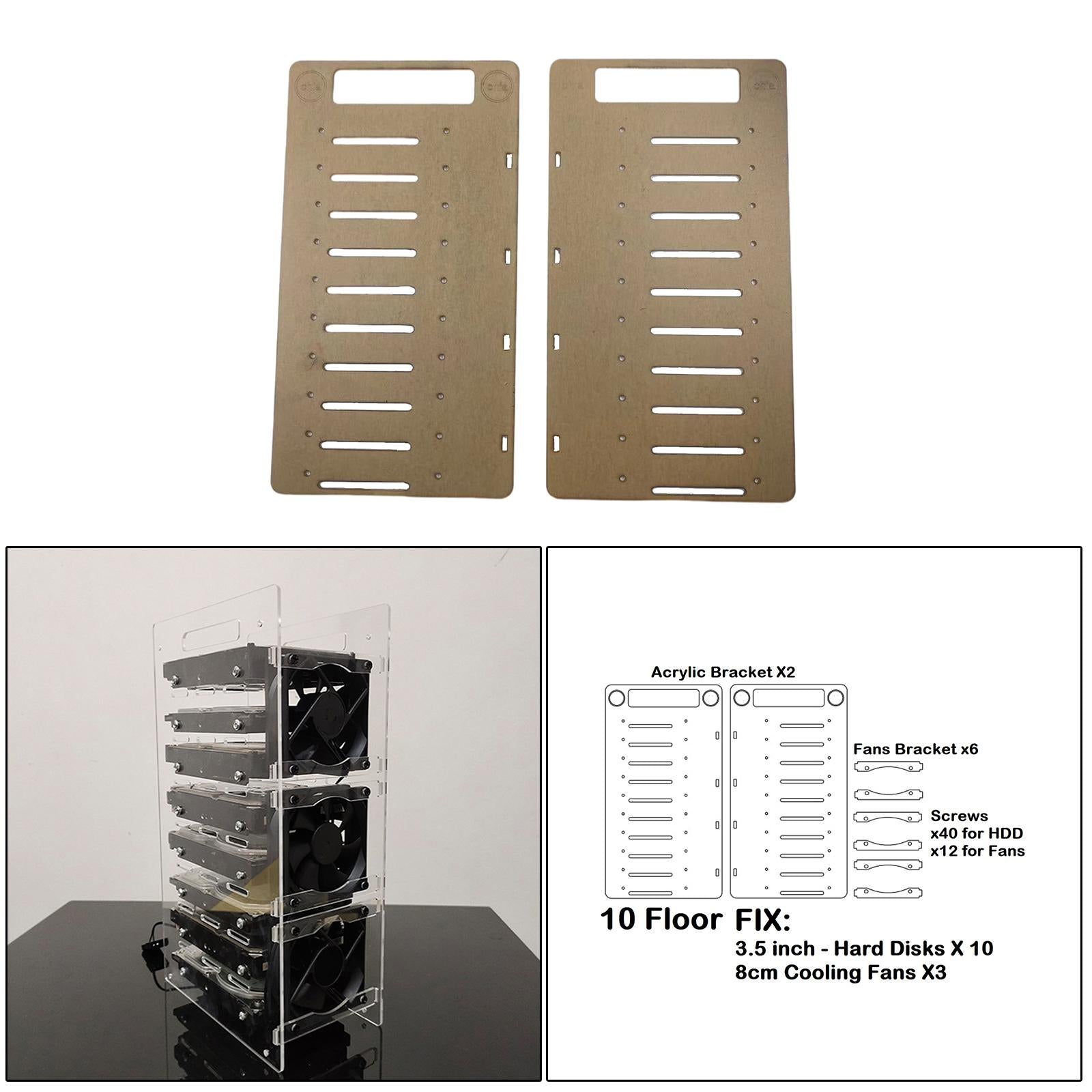 DIY 3.5inch Acrylic Hard Drive Bracket Accessories for HDD Solid  10 Floor