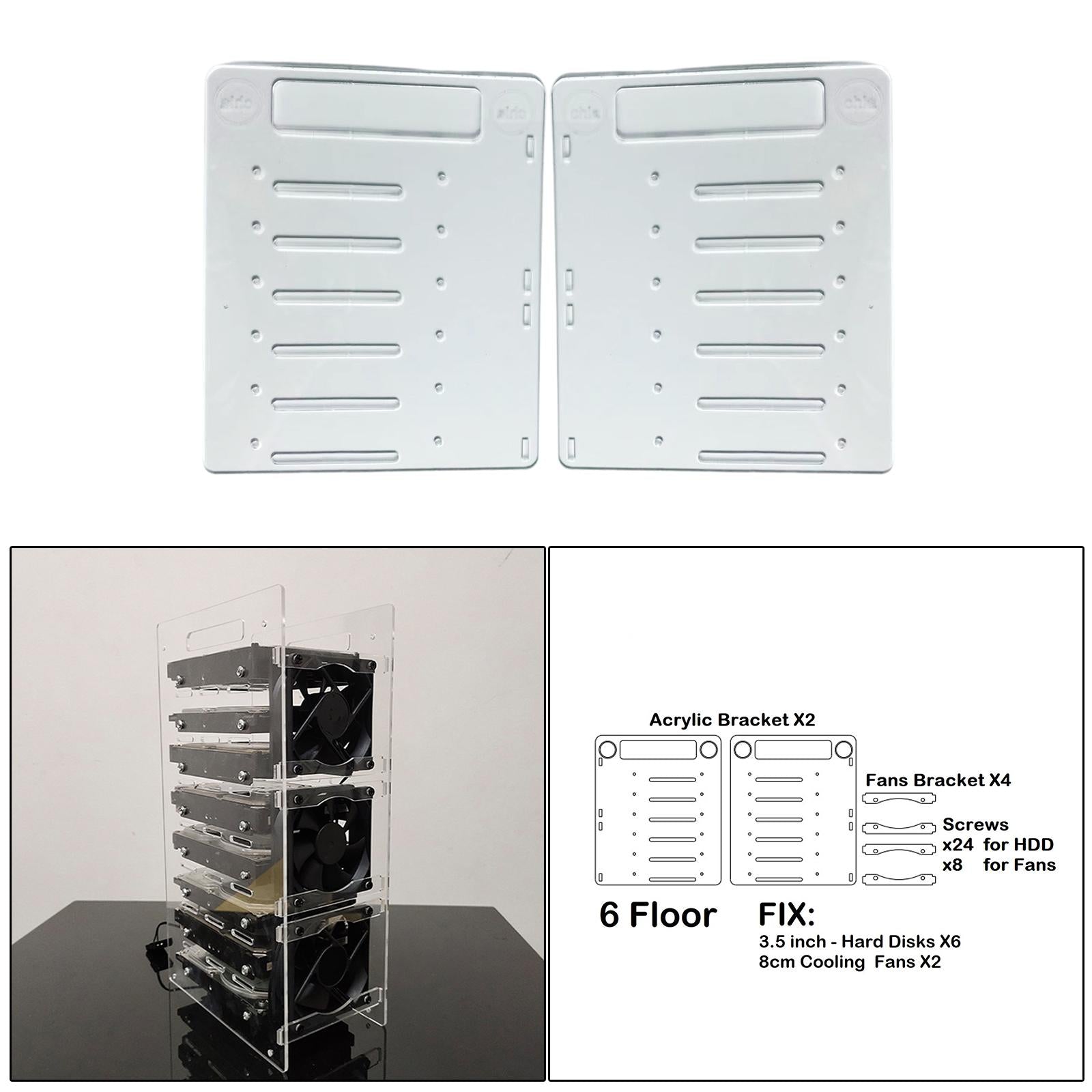 DIY 3.5inch Acrylic Hard Drive Bracket Accessories for HDD Solid  6 Floor