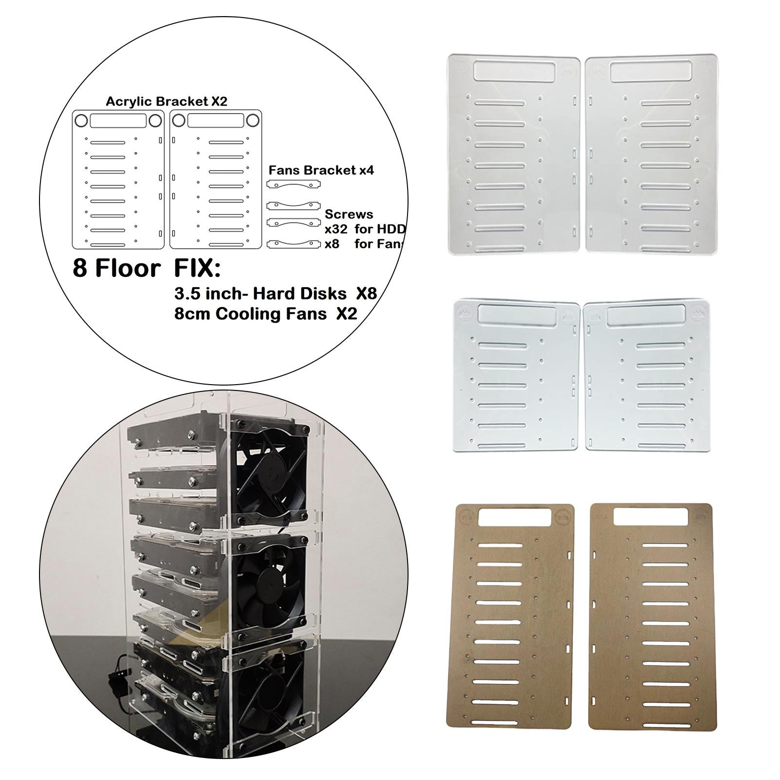 DIY 3.5inch Acrylic Hard Drive Bracket Accessories for HDD Solid  6 Floor