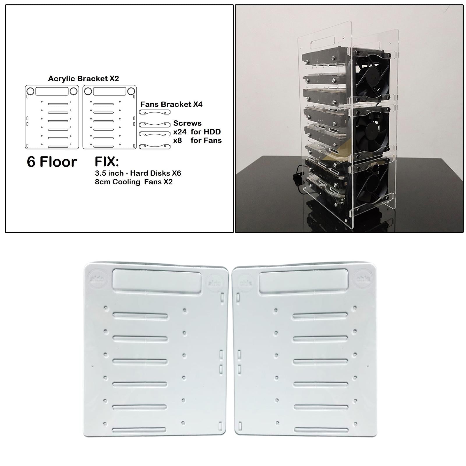 DIY 3.5inch Acrylic Hard Drive Bracket Accessories for HDD Solid  6 Floor