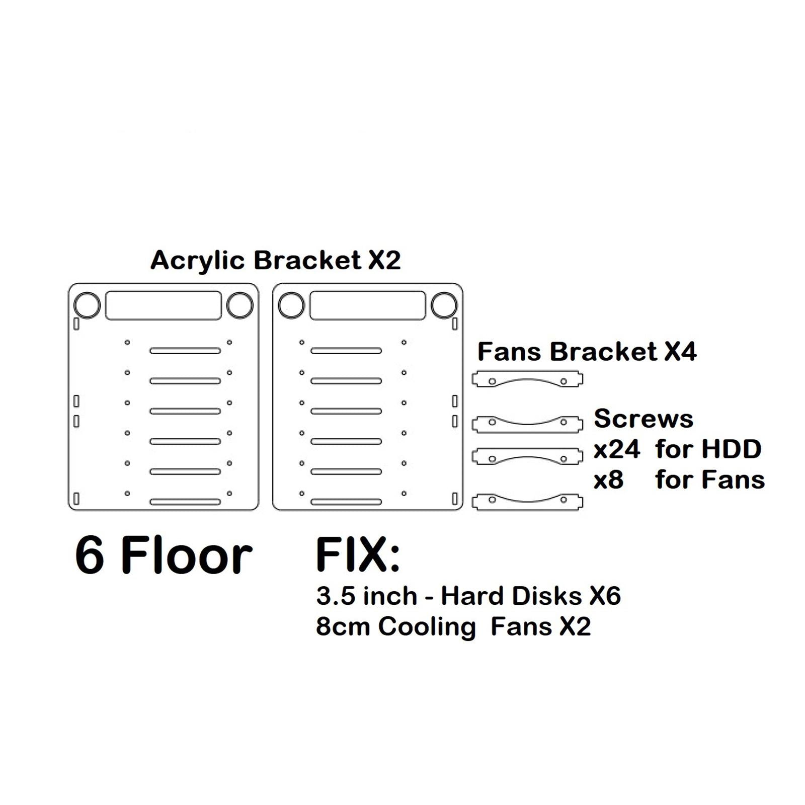 DIY 3.5inch Acrylic Hard Drive Bracket Accessories for HDD Solid  6 Floor