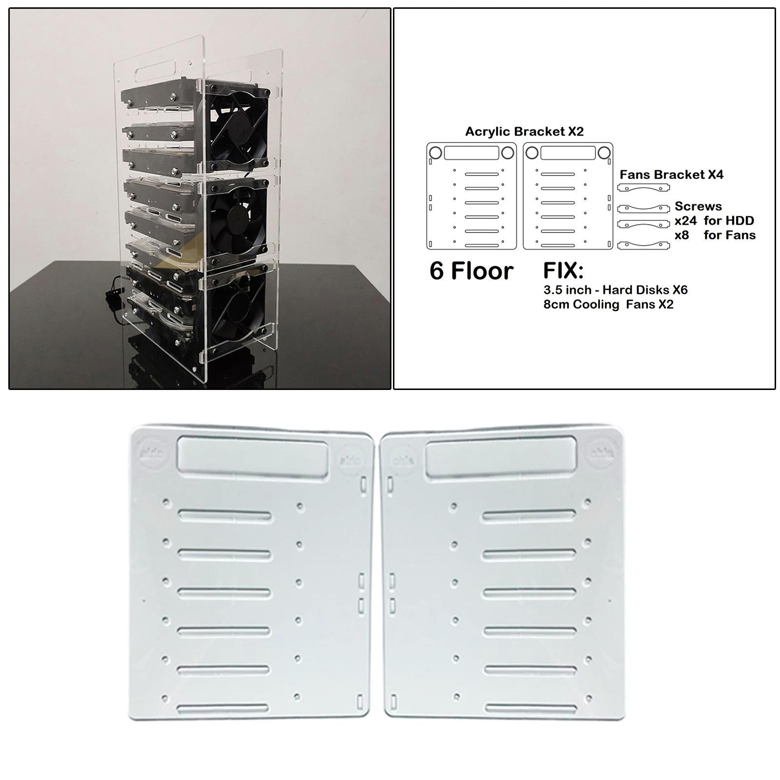 DIY 3.5inch Acrylic Hard Drive Bracket Accessories for HDD Solid  6 Floor