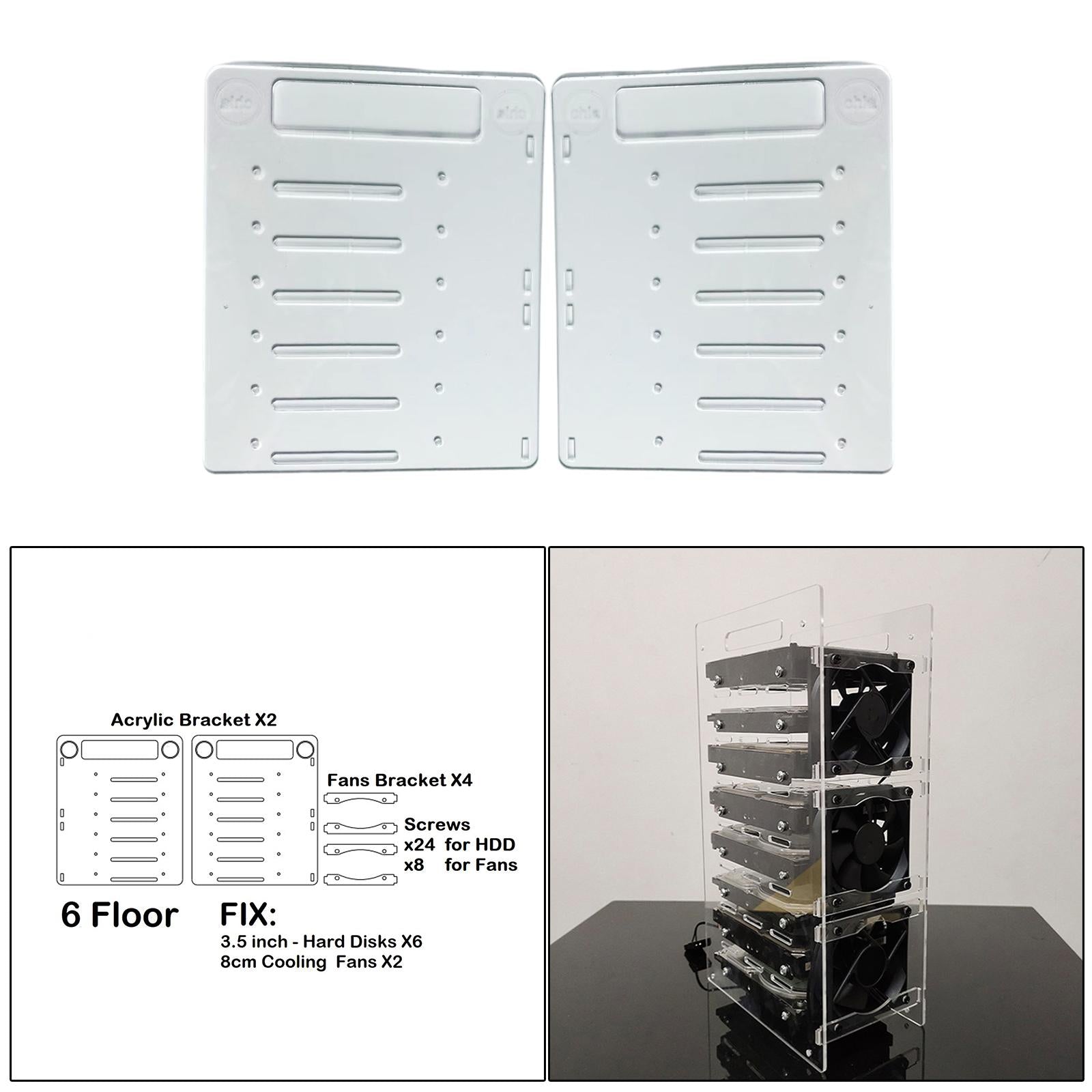 DIY 3.5inch Acrylic Hard Drive Bracket Accessories for HDD Solid  6 Floor