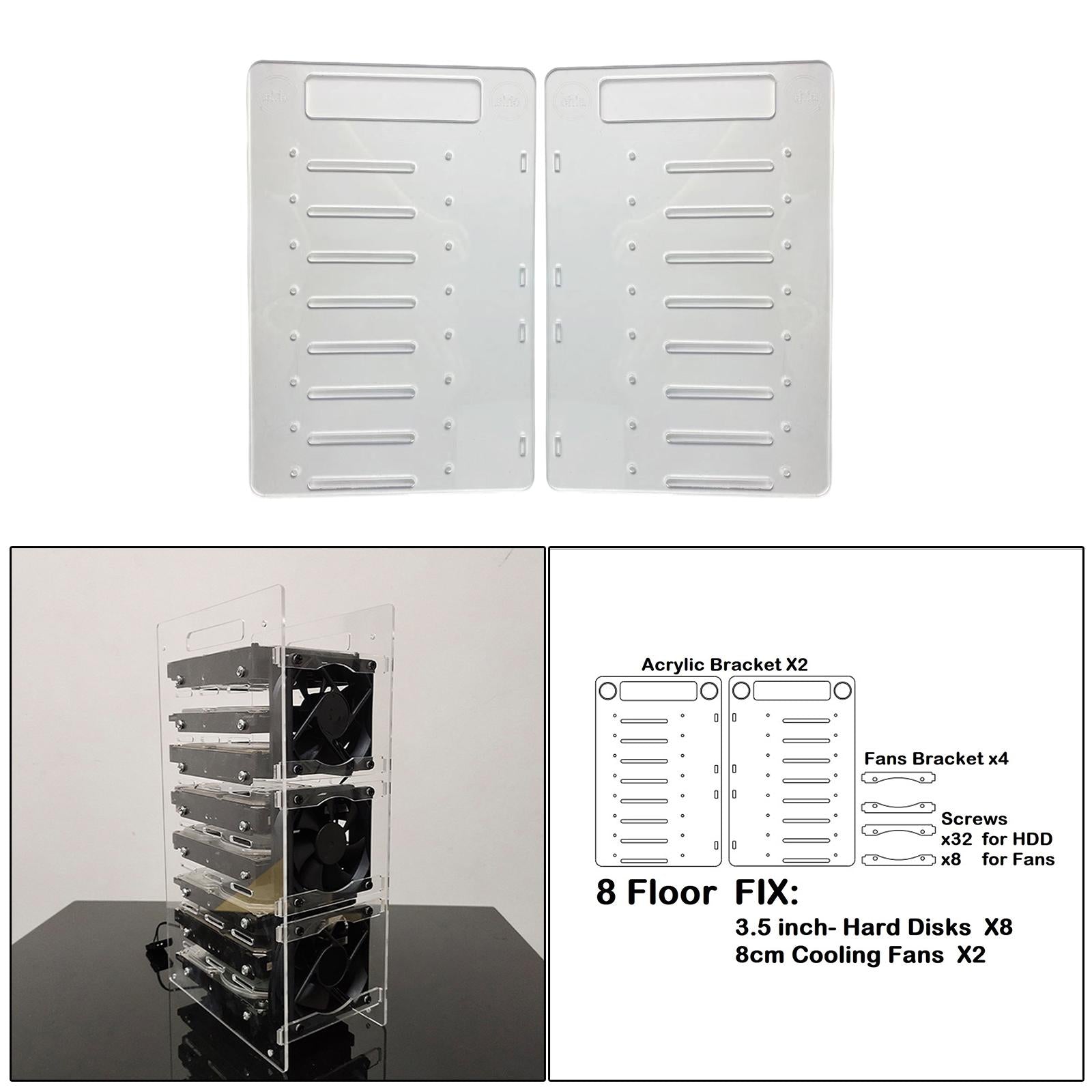 DIY 3.5inch Acrylic Hard Drive Bracket Accessories for HDD Solid  8 Floor