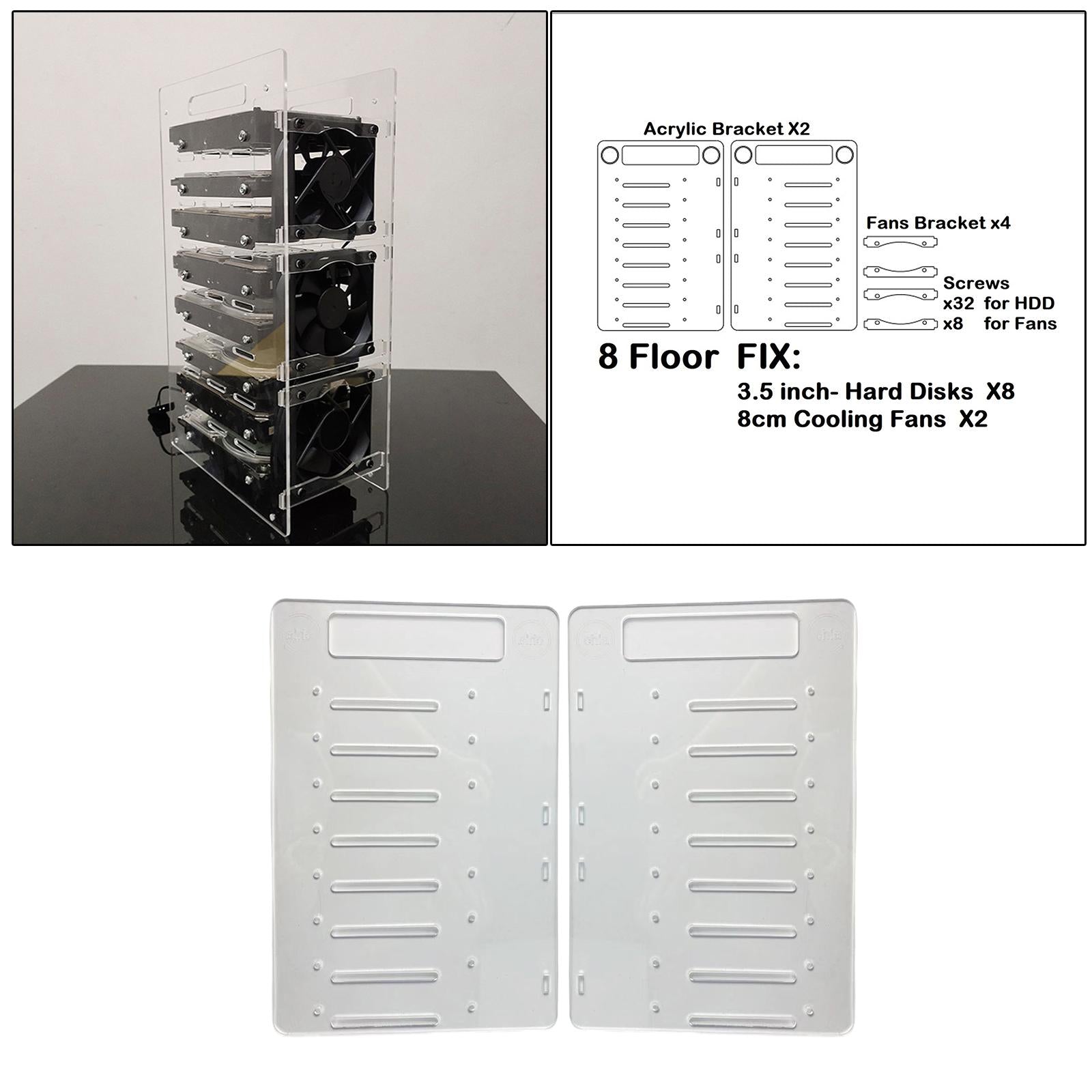 DIY 3.5inch Acrylic Hard Drive Bracket Accessories for HDD Solid  8 Floor