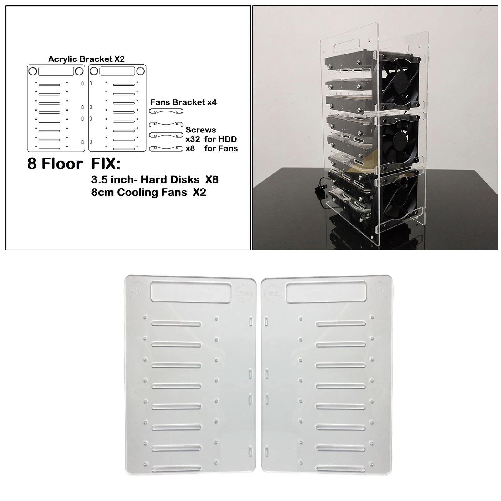 DIY 3.5inch Acrylic Hard Drive Bracket Accessories for HDD Solid  8 Floor