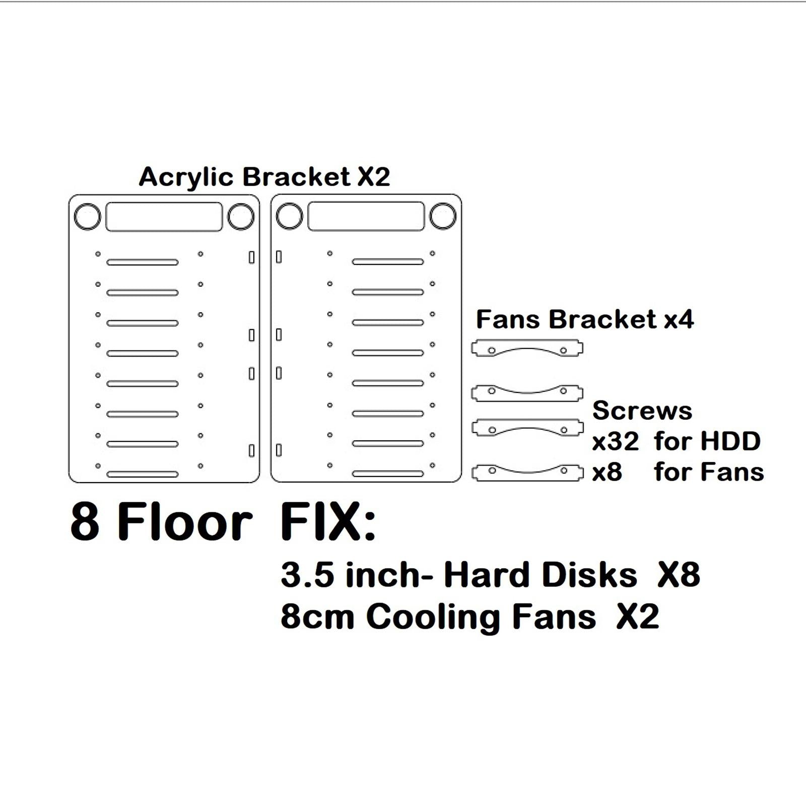 DIY 3.5inch Acrylic Hard Drive Bracket Accessories for HDD Solid  8 Floor