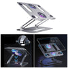 Adjustable Metal Laptop Stand Reading Holder Riser with Cooling Fan Silver