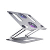 Adjustable Metal Laptop Stand Reading Holder Riser with Cooling Fan Silver