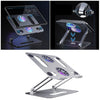 Adjustable Metal Laptop Stand Reading Holder Riser with Cooling Fan Silver