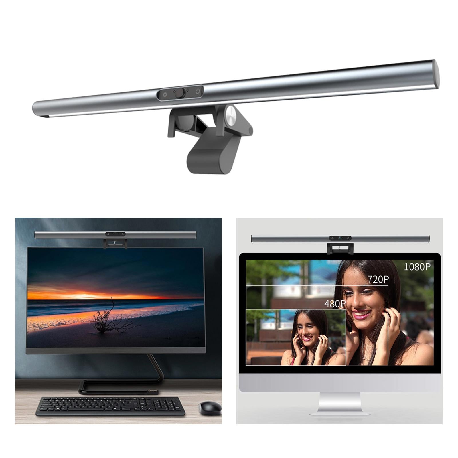 Computer Monitor Lamp Eye Protect Laptop Screen Light Bar with 1080P Camera