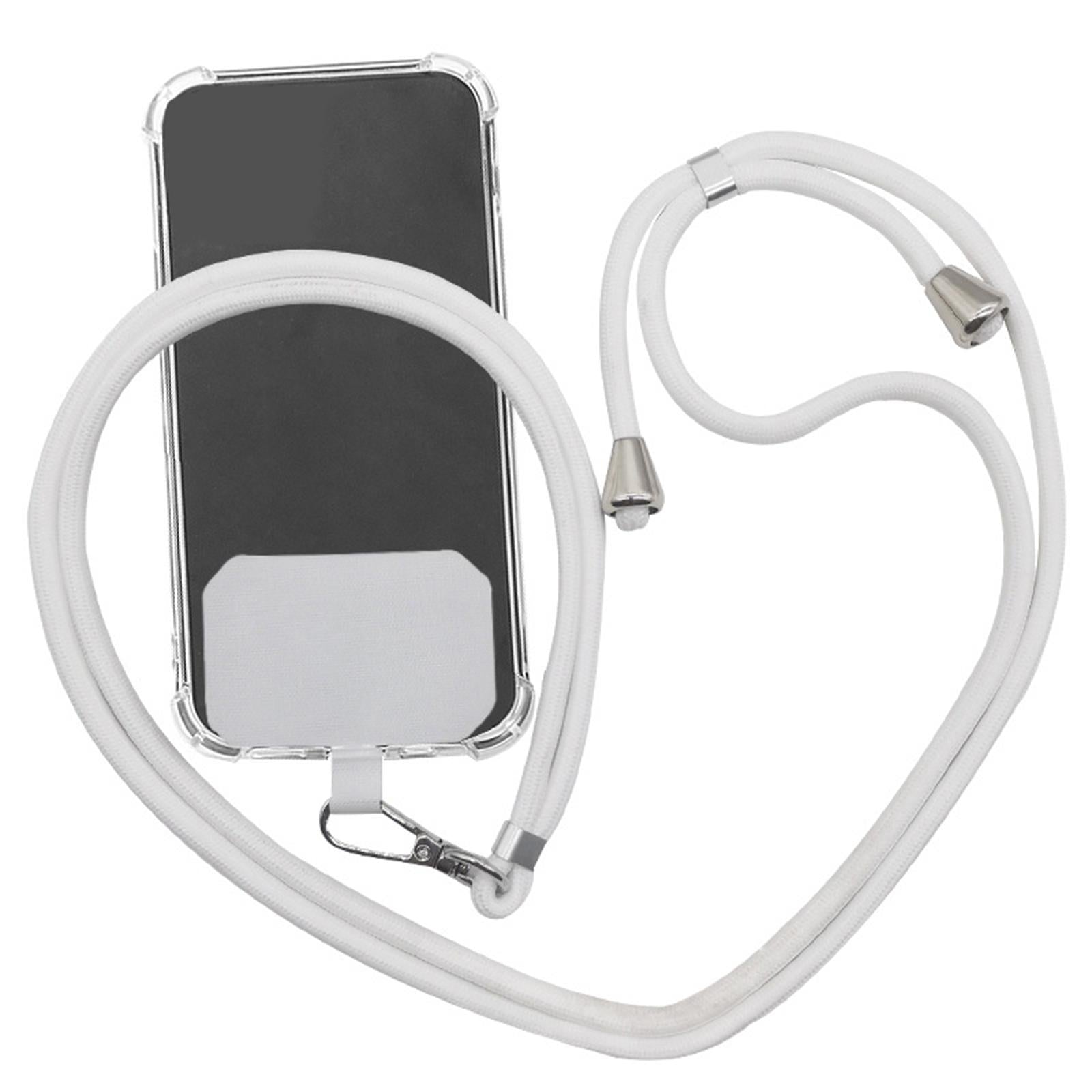 Detachable Adjustable Mobile Phone Lanyard Neck Strap White