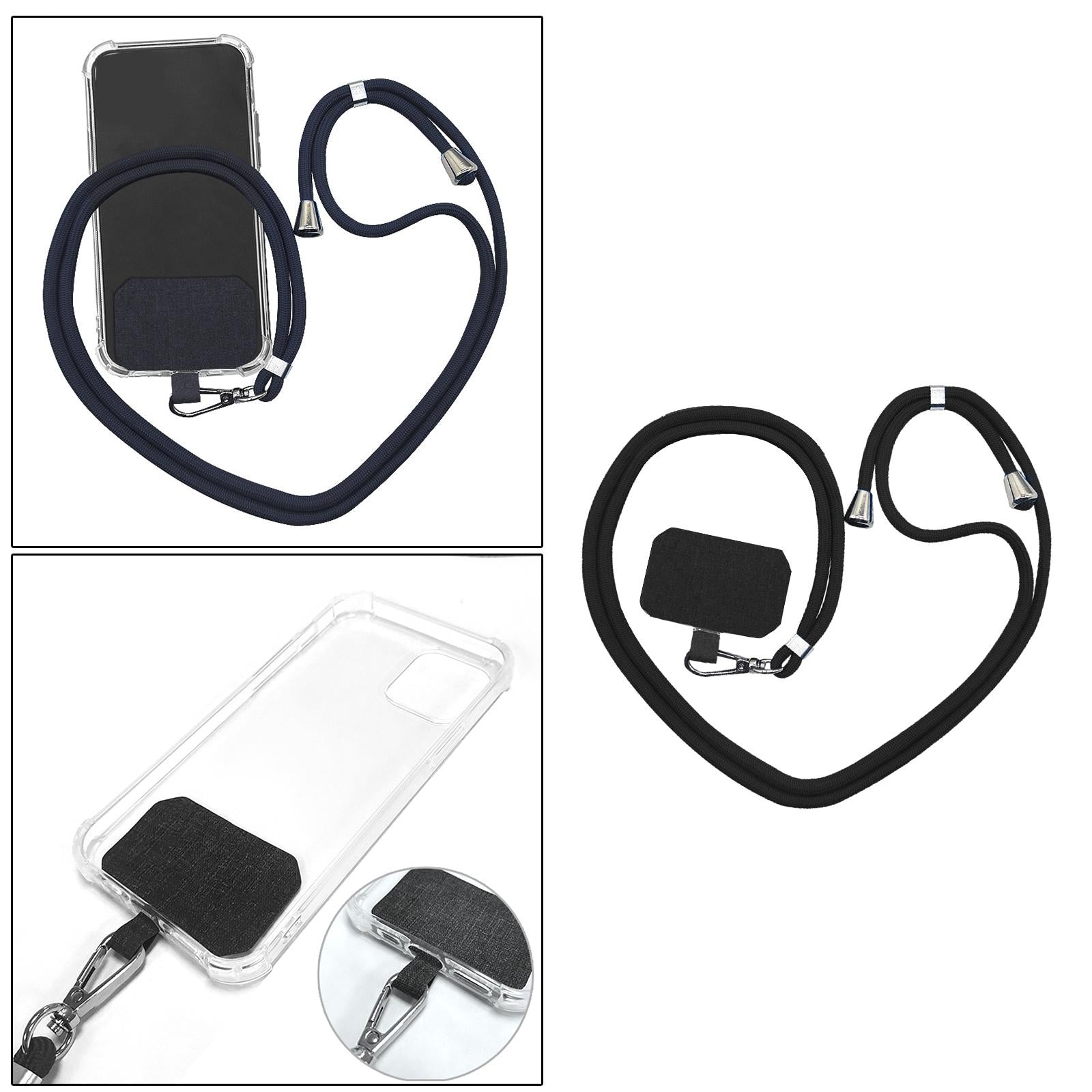 Detachable Adjustable Mobile Phone Lanyard Neck Strap Dark Grey