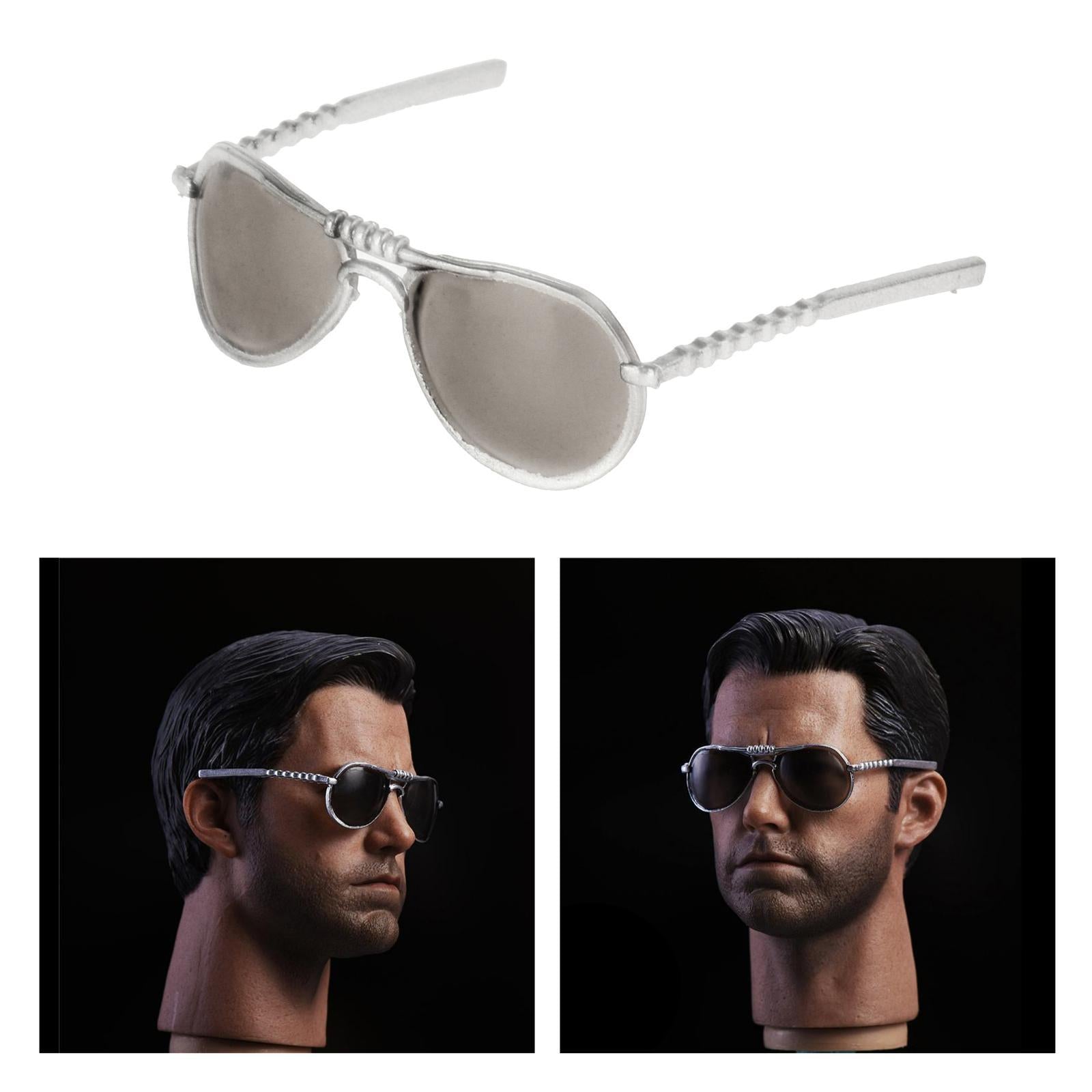 1/6 Scale Fashion Round Sunglasses for 12inches Action Figures D02 Silver