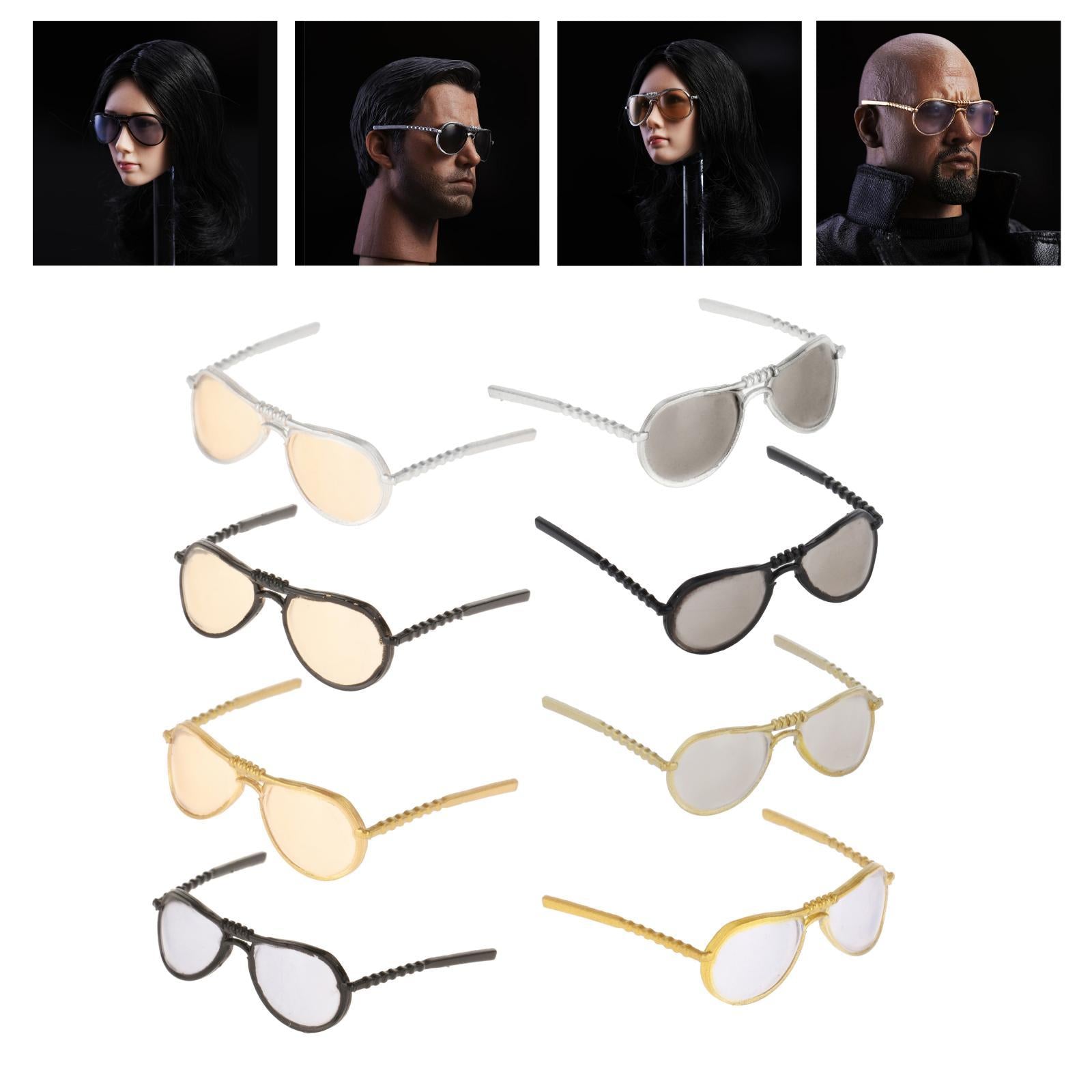 1/6 Scale Fashion Round Sunglasses for 12inches Action Figures D01 Black