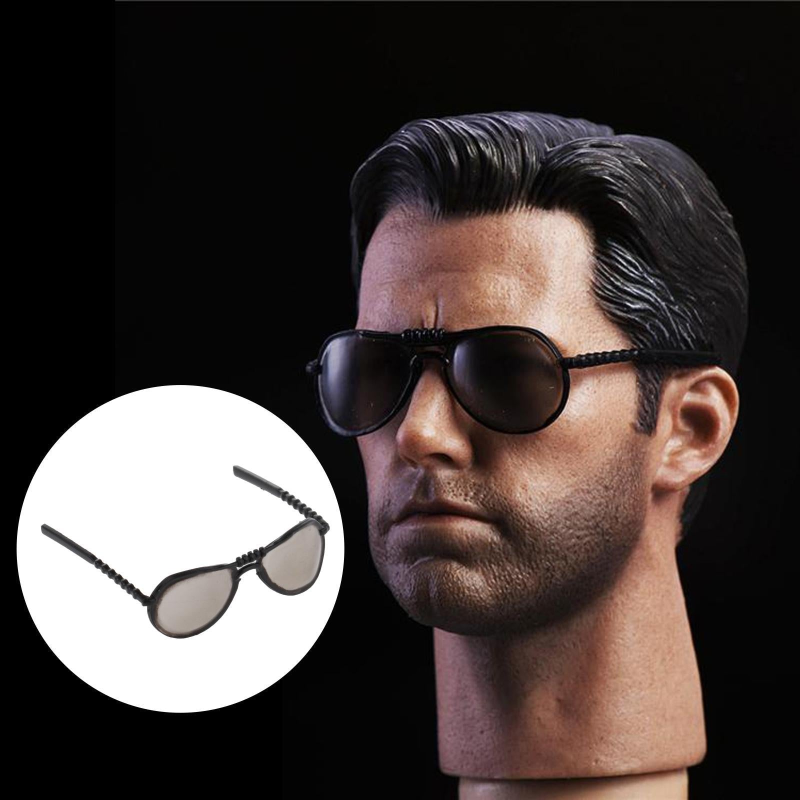 1/6 Scale Fashion Round Sunglasses for 12inches Action Figures D01 Black