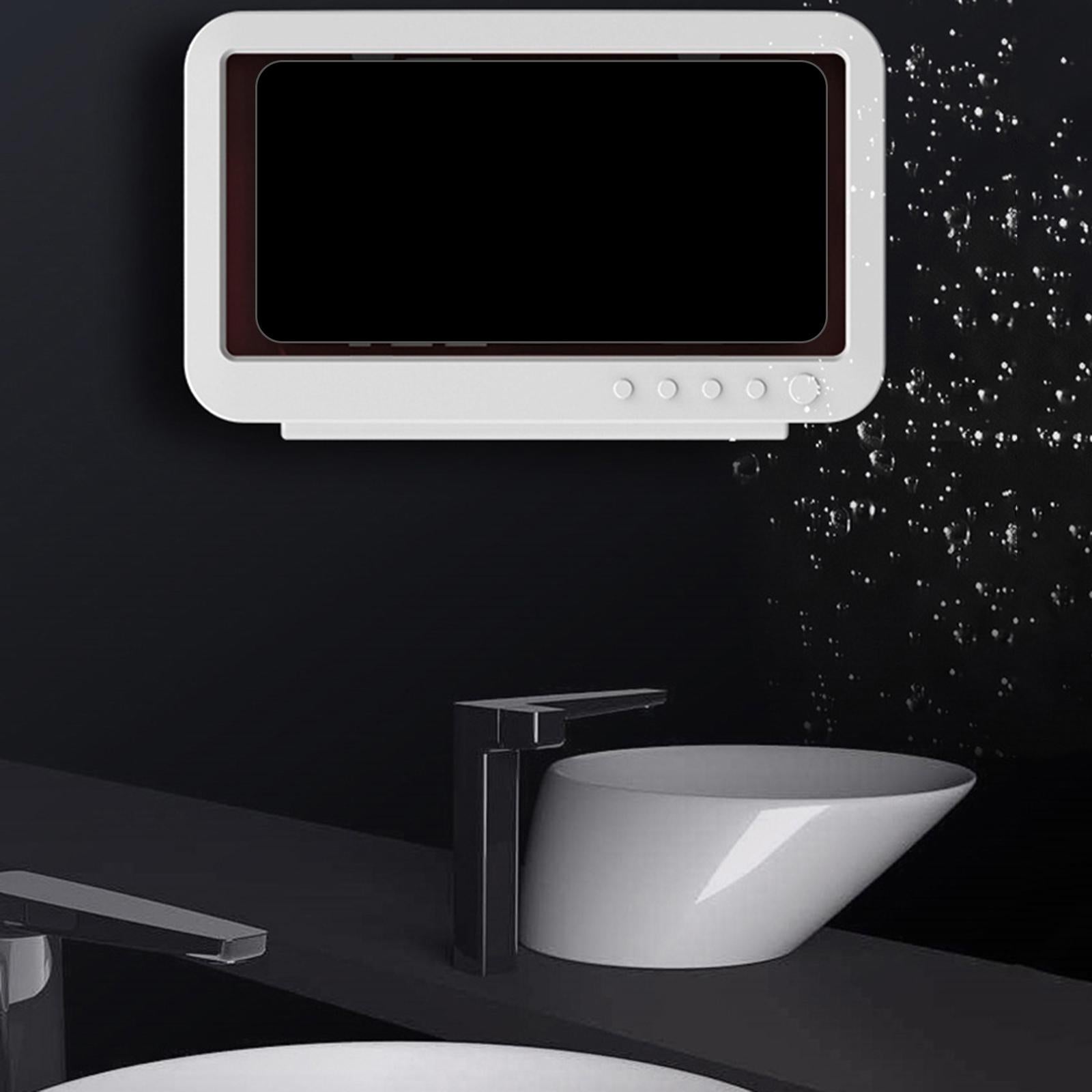 Wall Toilet Shower Phone Holder Bathtub Mirror Kitchen Phone Case White