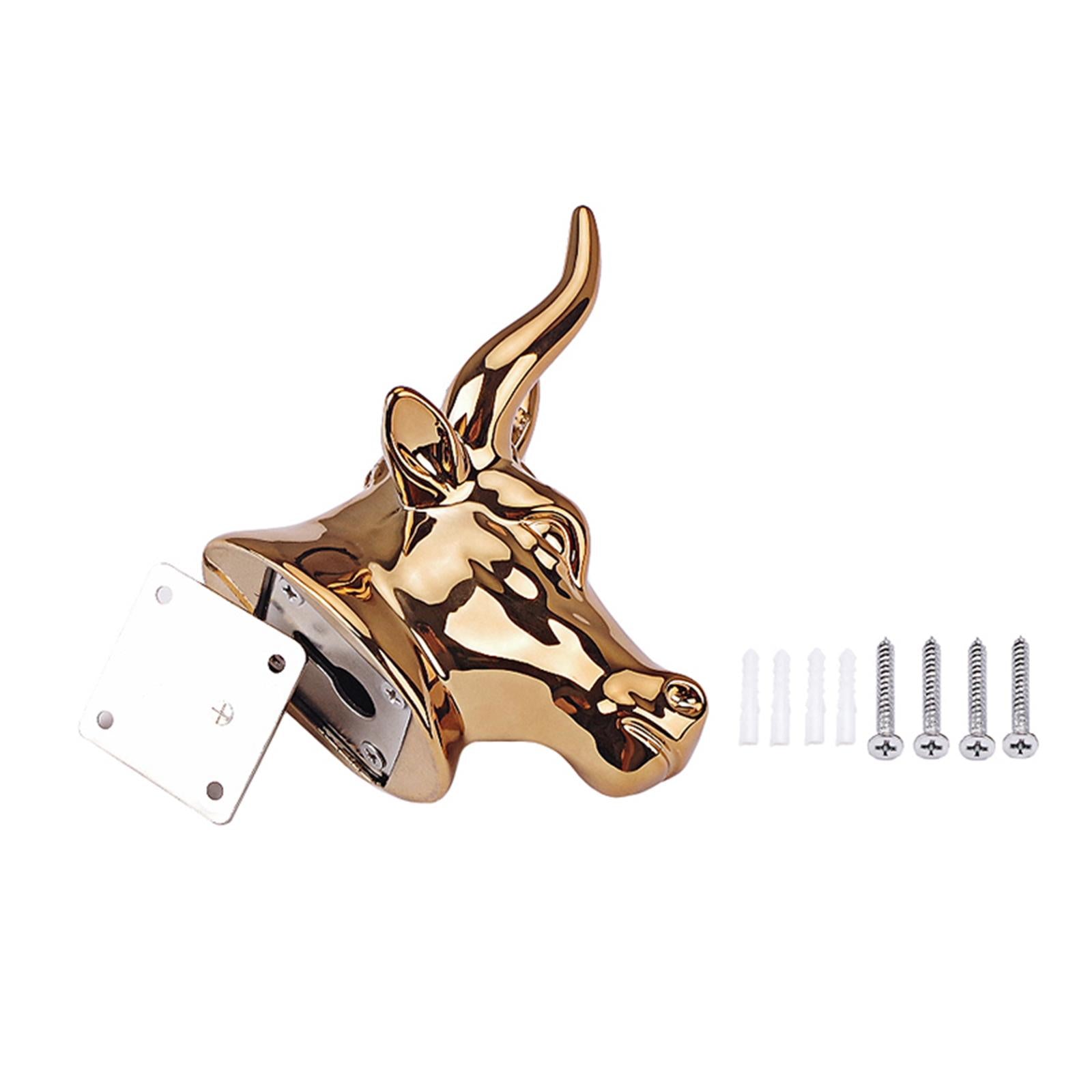 Gold Guitar Wall Hanger Bull Head Electric Guitar Holder Storage Display