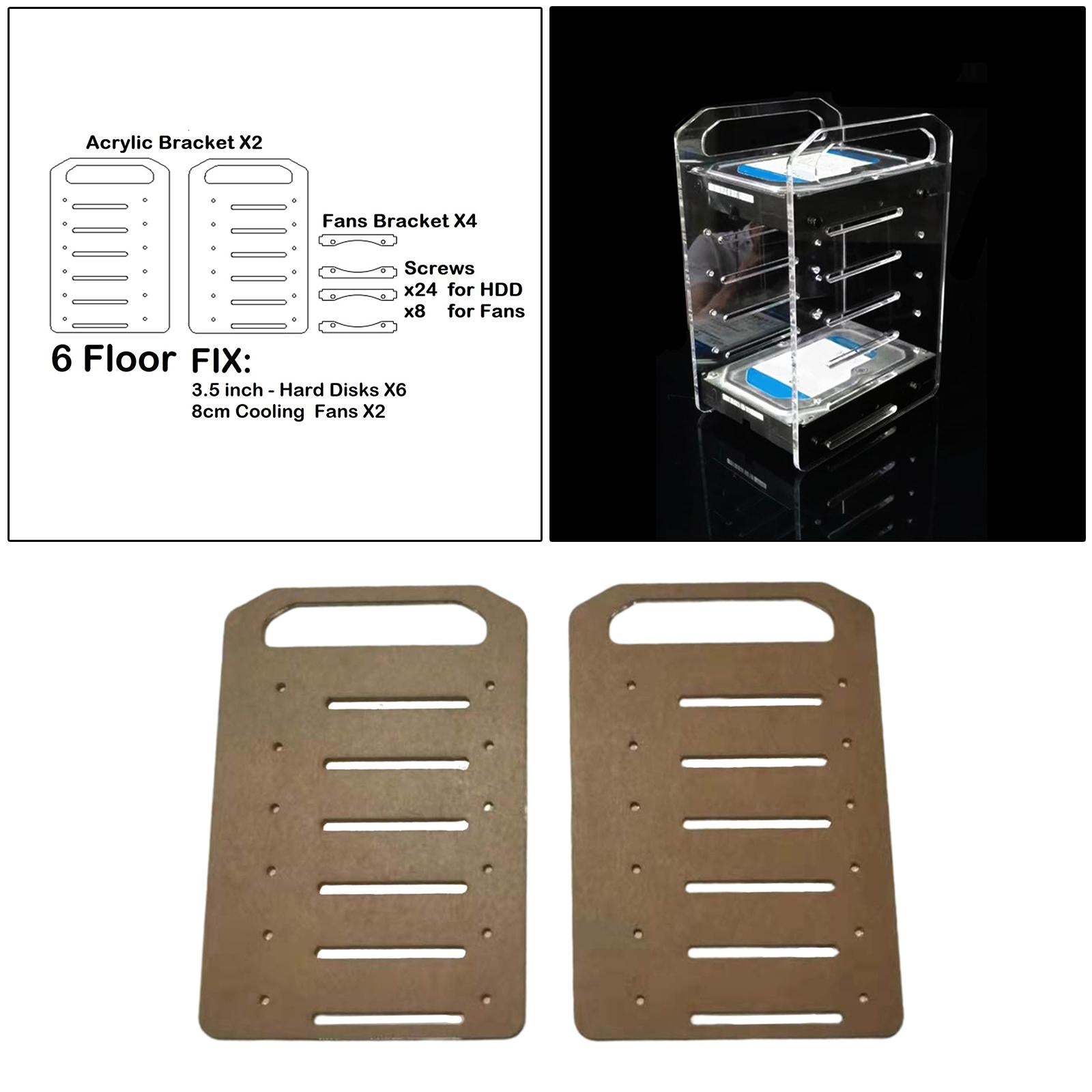 DIY 3.5inch Hard Drive Bracket Hard Disk Shelf for HDD SSD Solid State Drive 6 floor