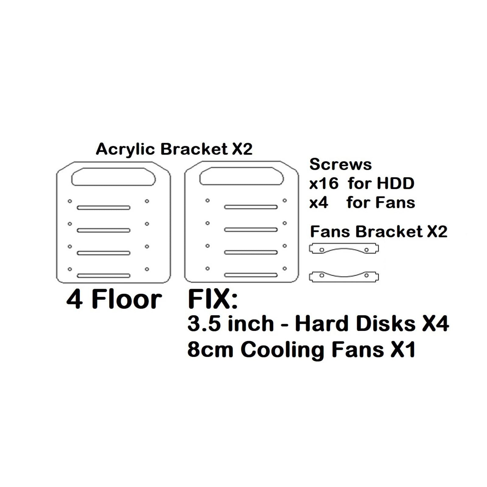 DIY 3.5inch Hard Drive Bracket Hard Disk Shelf for HDD SSD Solid State Drive 4 floor